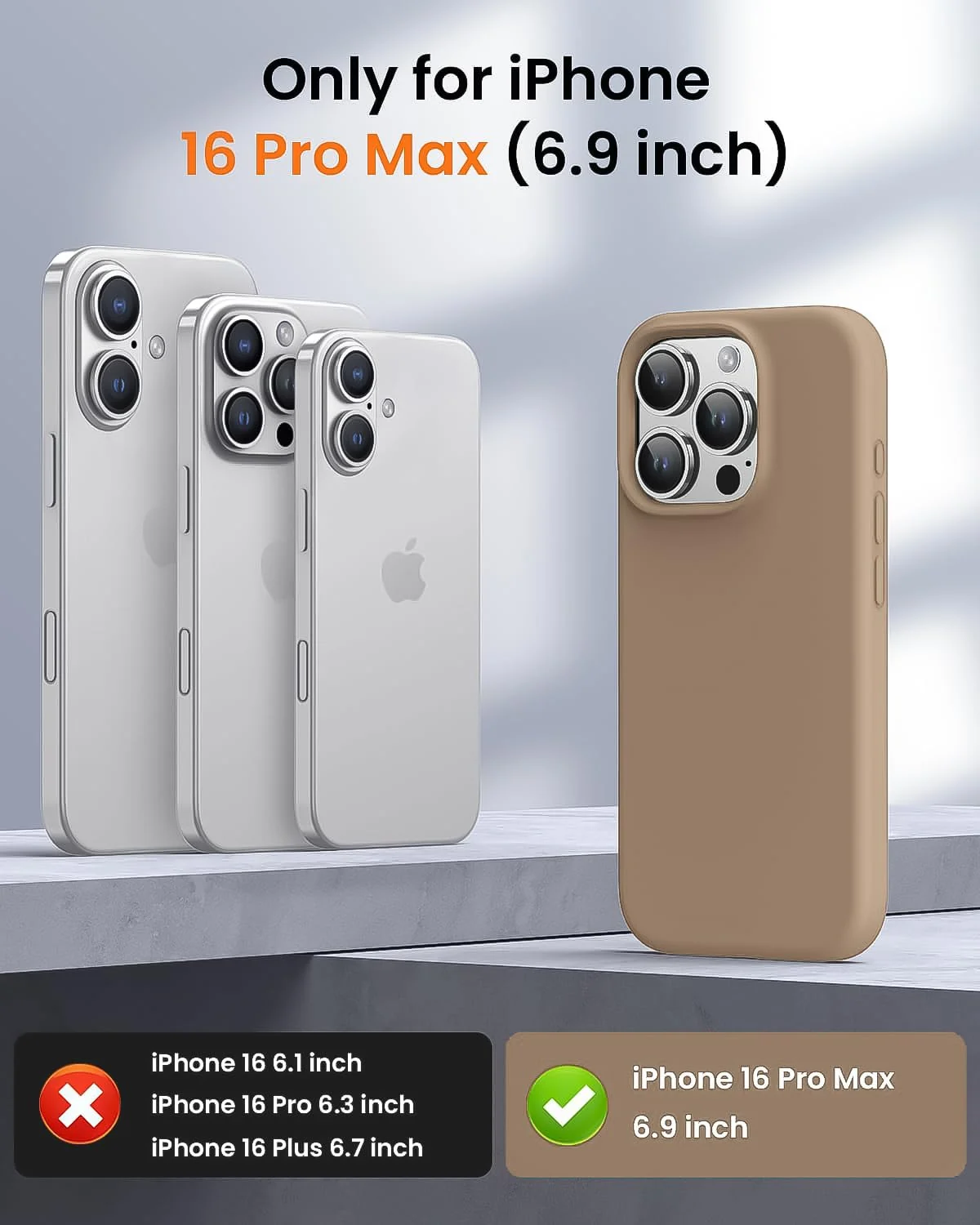 DL3 Mobilak Liquid Silicone Protective Case for iPhone 16 Pro with Microfiber Lining and Shockproof Design - Desert