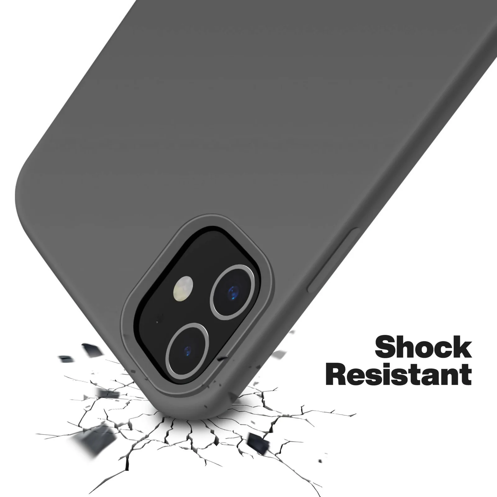 DL3 Mobilak Liquid Silicone Case for iPhone 11 (6.1 Inch), Shock-absorbing protection, Scratch-resistant surface, Soft microfiber lining - Gray