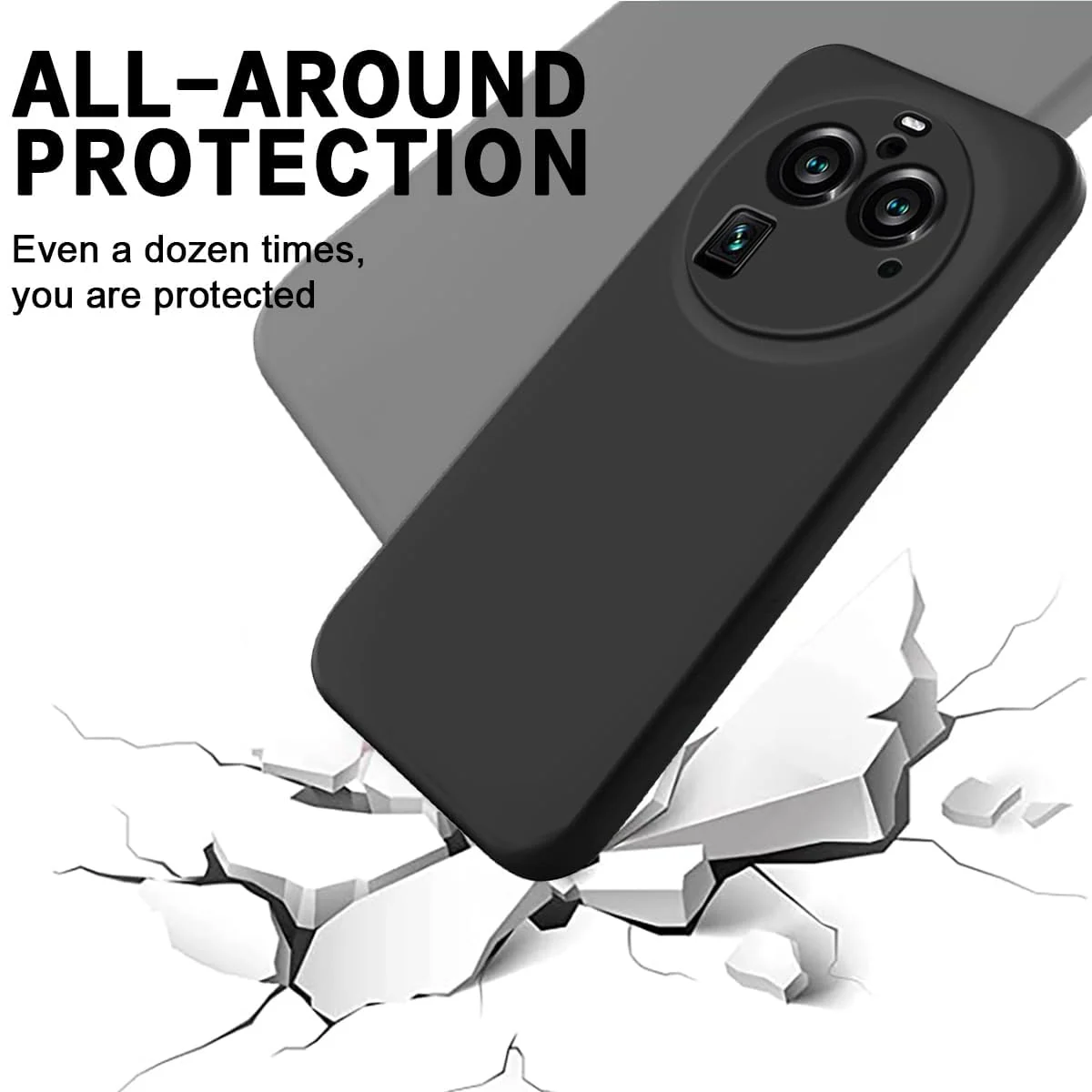 DL3 Mobilak Silicone Protective Case for OPPO Find X6 Pro - Black