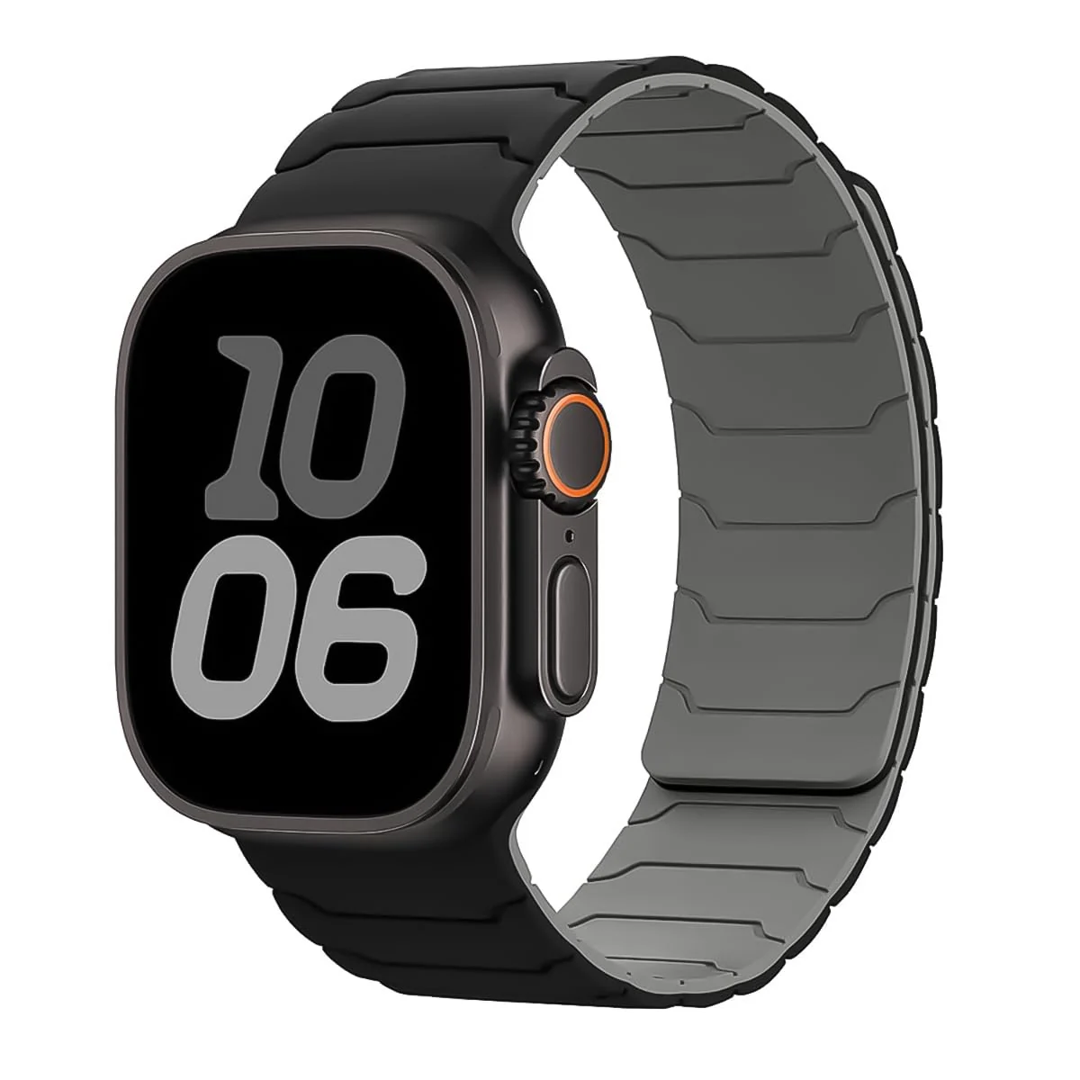 DL3 Mobilak Silicone Straps Compatible with Apple Watch Ultra Strap 49mm 45mm 46mm 44mm 42mm, Loop Band with Strong Magnetic Closure for iWatch Ultra 2 Series 11 10 9 8 7 6 5 4 SE - Black Gray