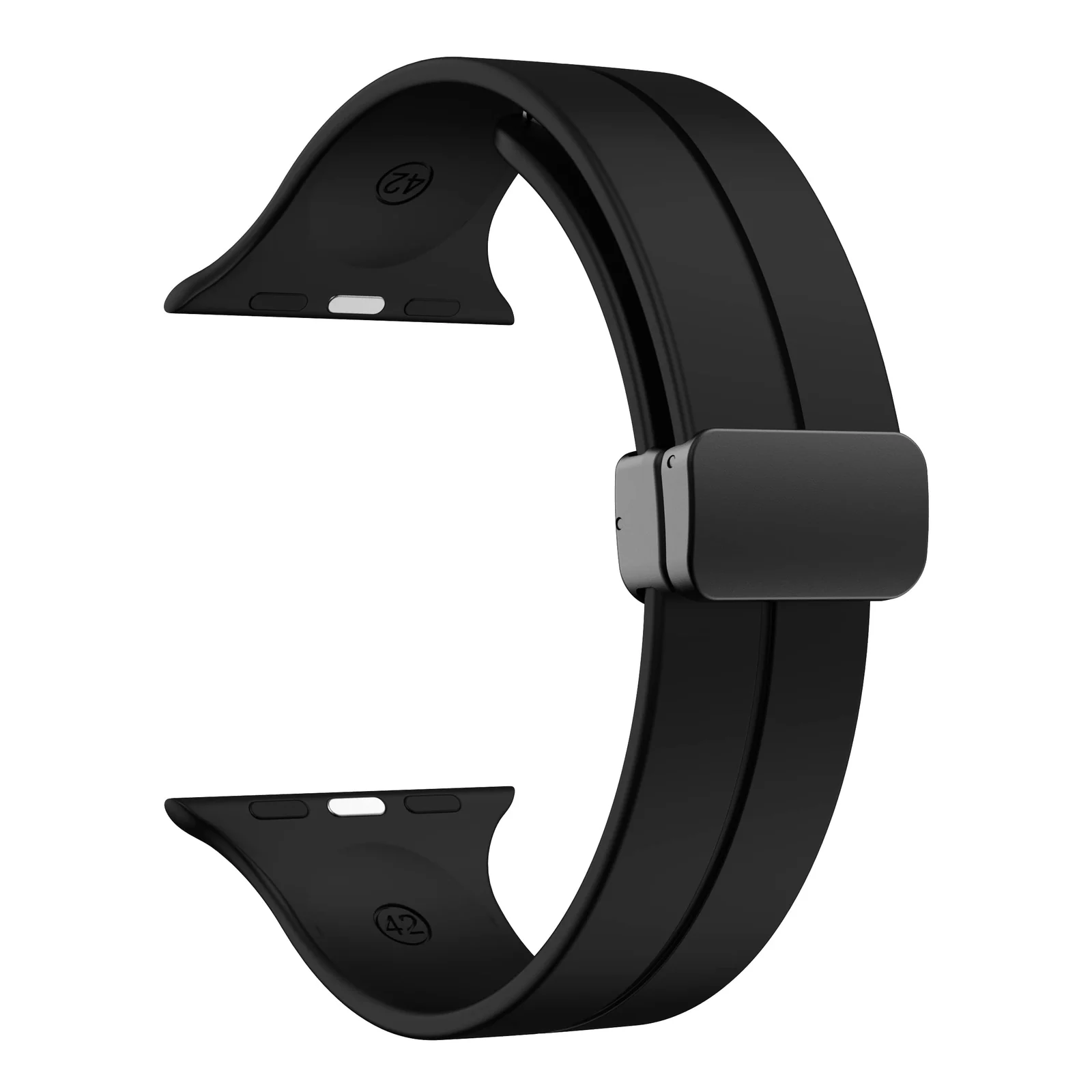 DL3 MOBILAK Magnetic Strap for Apple Watch Band 49mm 45mm 44mm 41mm 40mm 38mm 42mm,Silicone Replacement Wristband Strap for iwatch Series 9 8/7/6/5/4/3/2/SE (42mm/44mm/45mm/49mm) - A.Black
