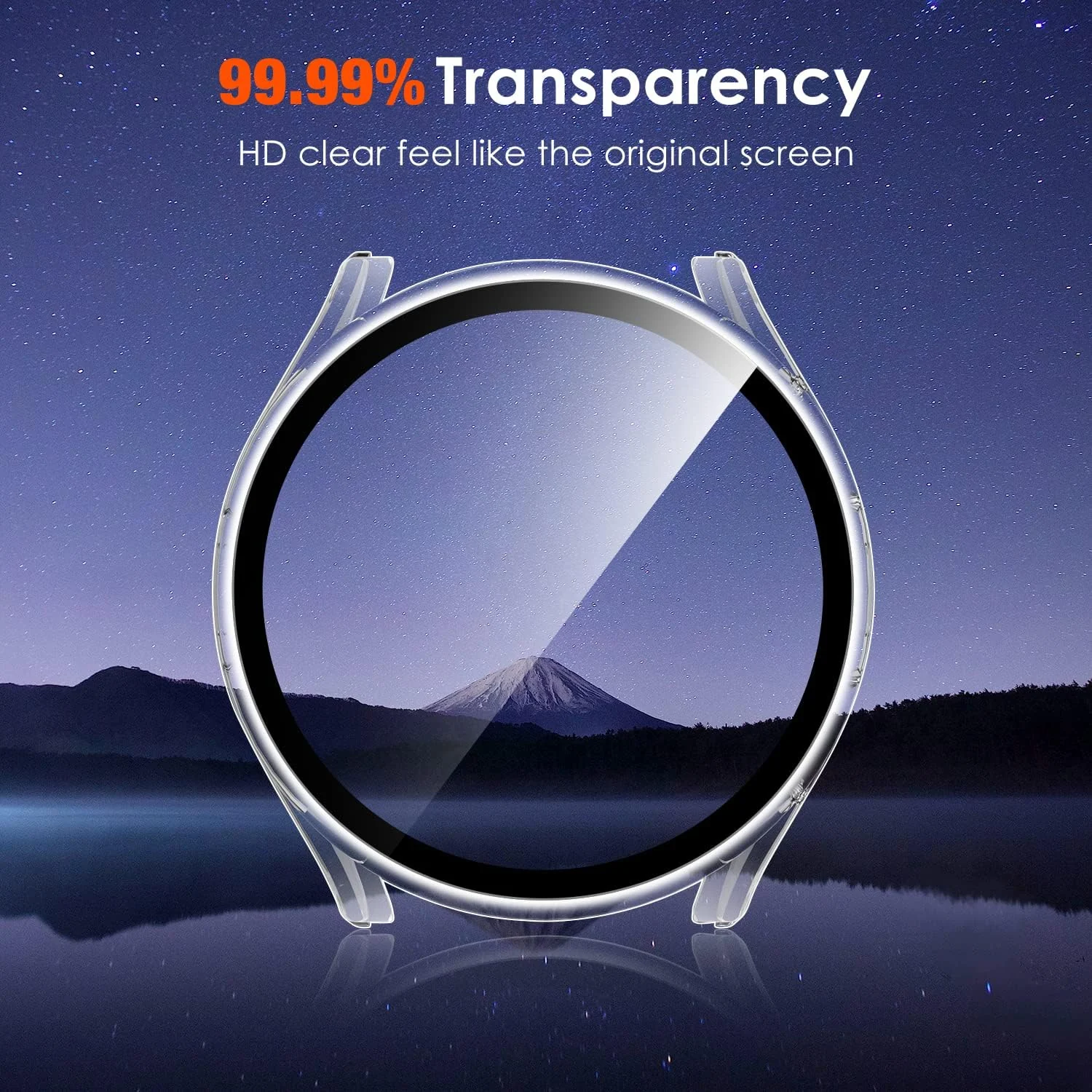 DL3 Mobilak For Xiaomi Watch S2 42mm Case with Tempered Glass Screen Protector for Xiaomi Watch S2 42mm, 9H Hardness 360° All-Round Protective Ultra Thin Protective PC Case - Clear
