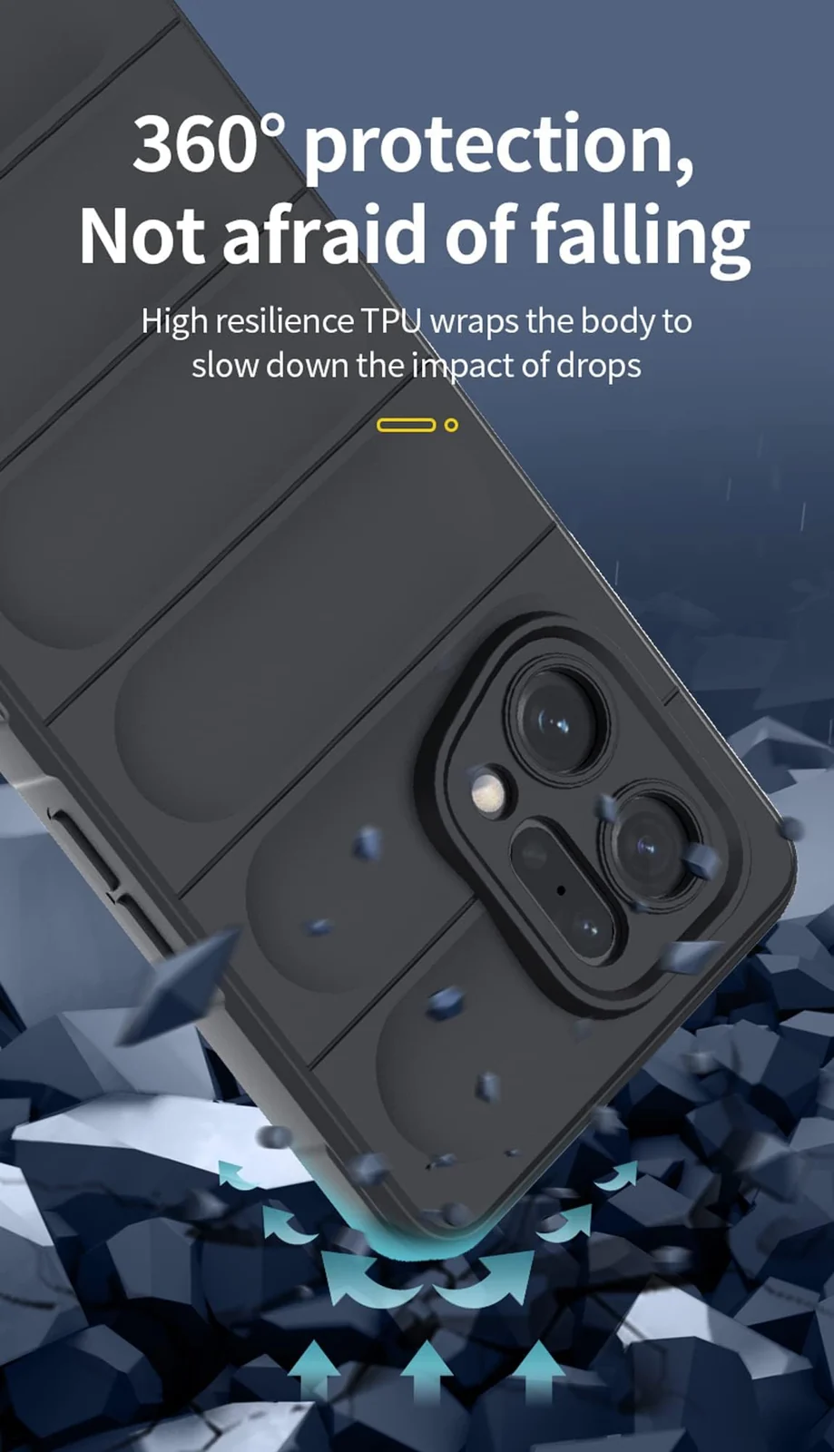 DL3 Mobilak Flexible Silicone and TPU Protective Case with Camera Protection for OPPO Find X5 Pro - Dark Gray