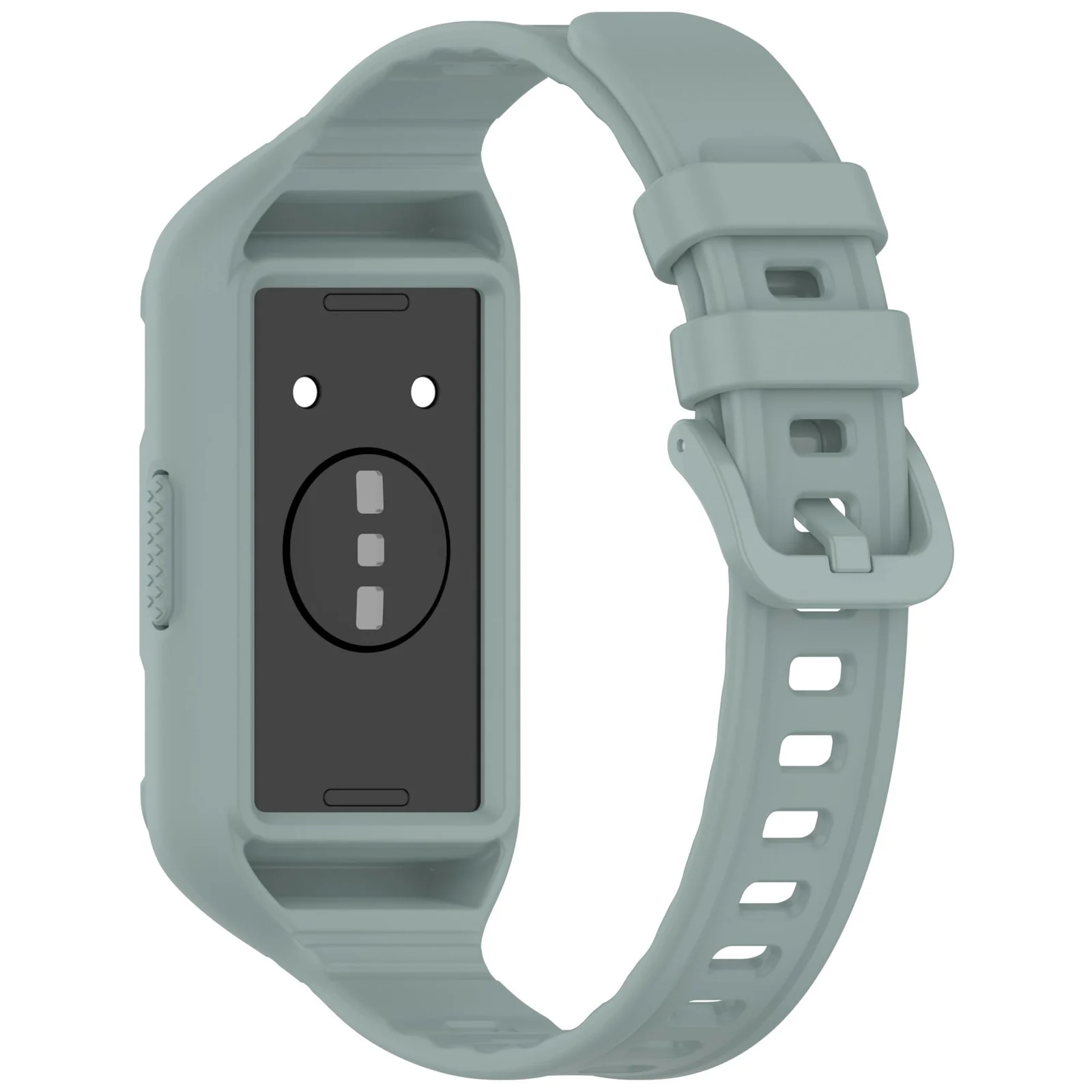 MOBIGON Rugged Silicone Strap with Bumper Case for Huawei Band 11 Pro, Pine Green