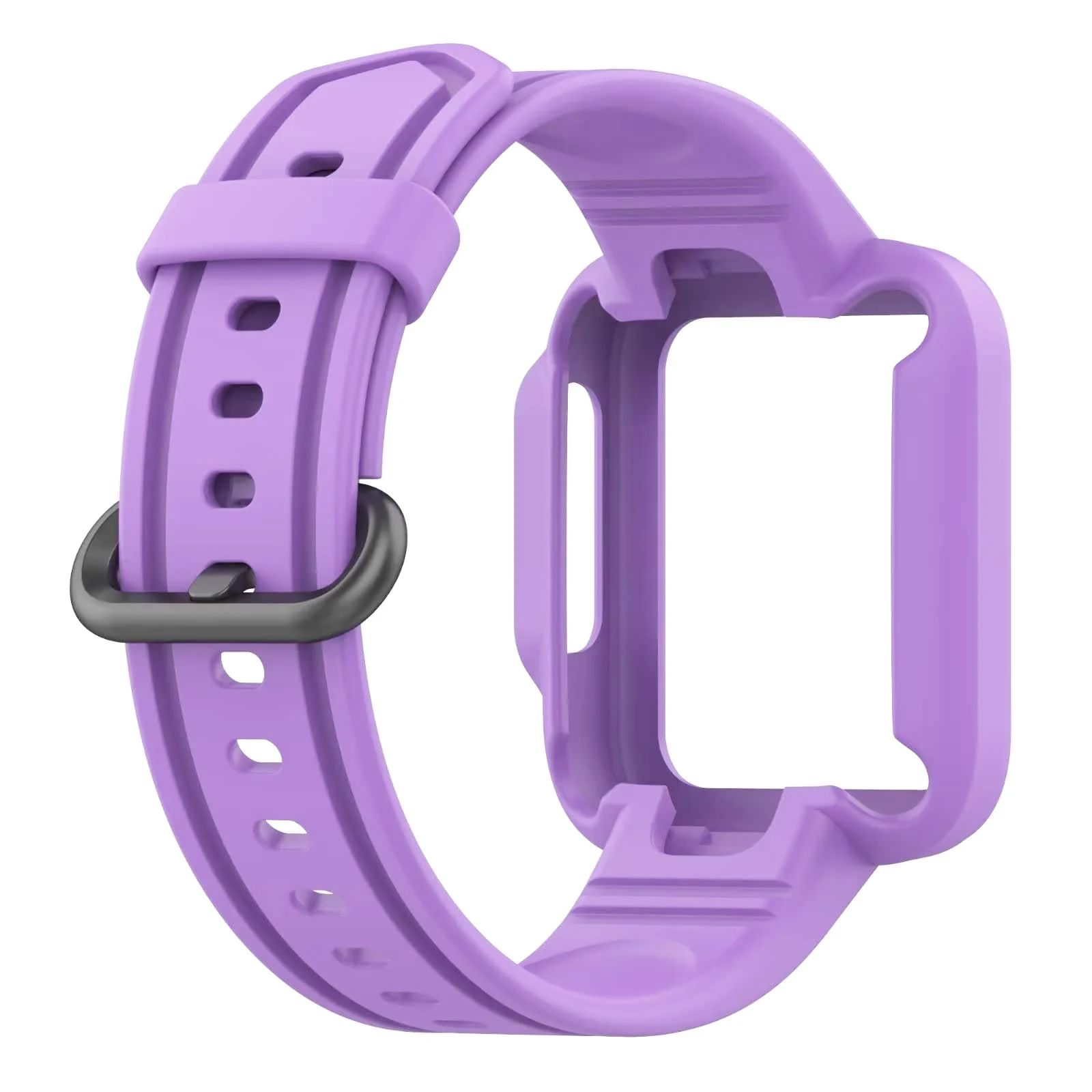 DL3 MOBILAK Replacement Wrist Band Compatible with Xiaomi MI Watch Lite/Redmi Watch 2 Lite/Poco Watch/Redmi Watch 2/Horloge 2, Adjustable Soft Silicone Wrist Strap with Cover - Light Purple