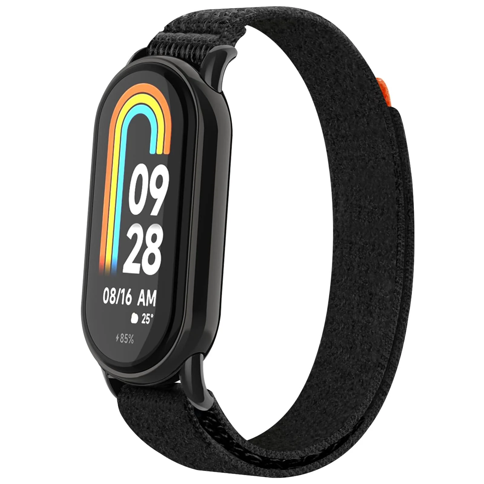 DL3 Mobilak Sport Bands Nylon For Xiaomi Mi Band 10/9/8 Men Women, Adjustable Elastic Breathable Soft Stretchy Wristband Loop Replacement Strap for Xiaomi Smart Band 8/9/10 - Black