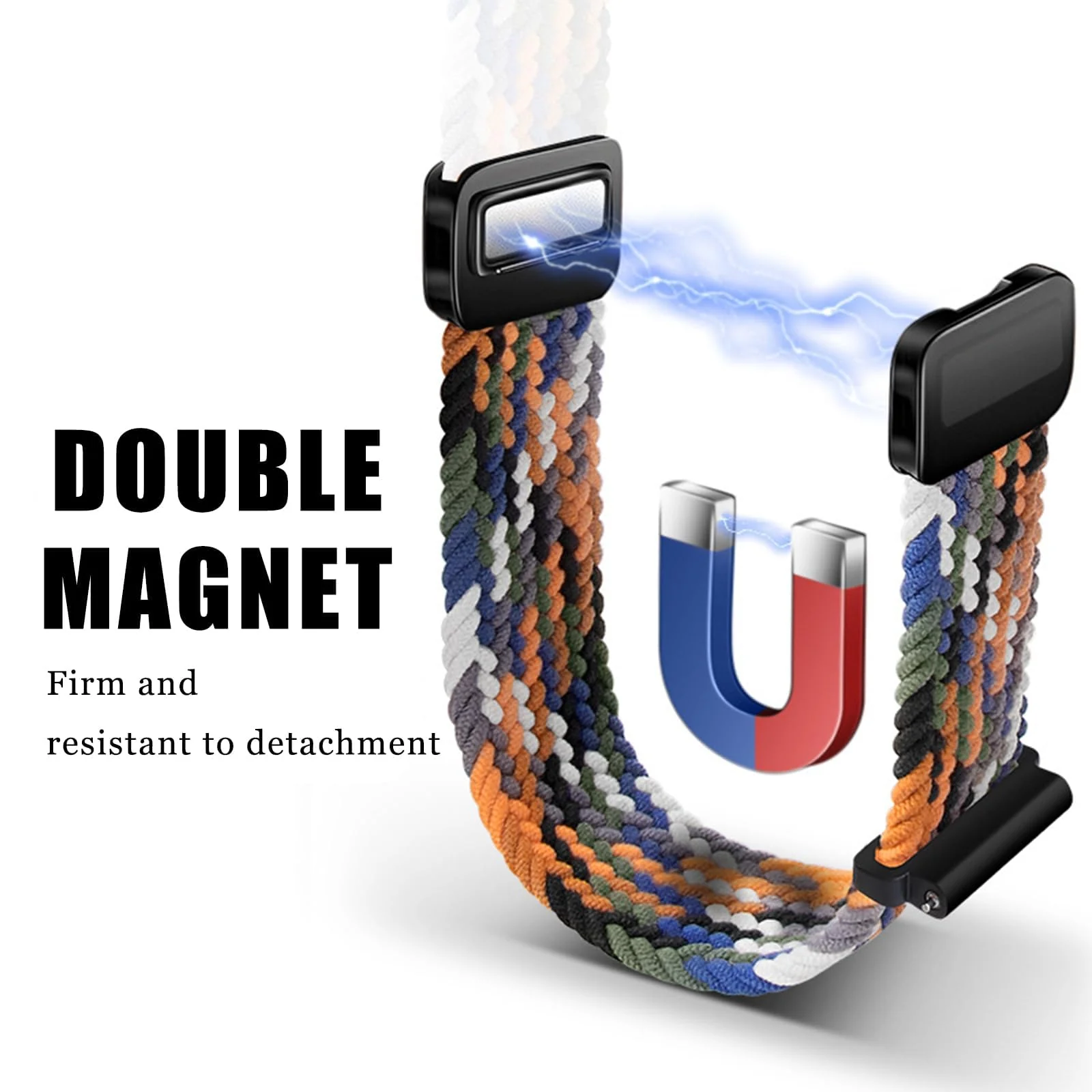 DL3 Mobilak 22mm Magnetic Band for Redmi Watch 5 Active/5 Lite/Samsung Galaxy Watch 3 45mm/Watch 46mm/Gear S3/Huawei watch GT6 GT5 46MM/GT2E/GT6 Pro/GT 5 Pro/Amazfit GTR 4/3, Stretchy Braided Nylon Sport Strap - Charcoal