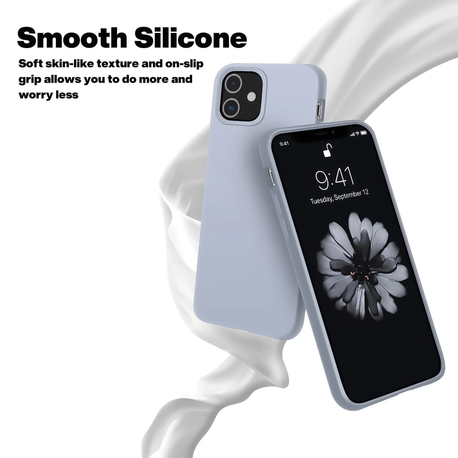 DL3 Mobilak Compatible with iPhone 11 (6.1 Inch) Case, Liquid Silicone Case, Full Body Protective Cover, Shockproof, Slim Phone Case, Anti-Scratch Soft Microfiber Lining - A. Baby Blue