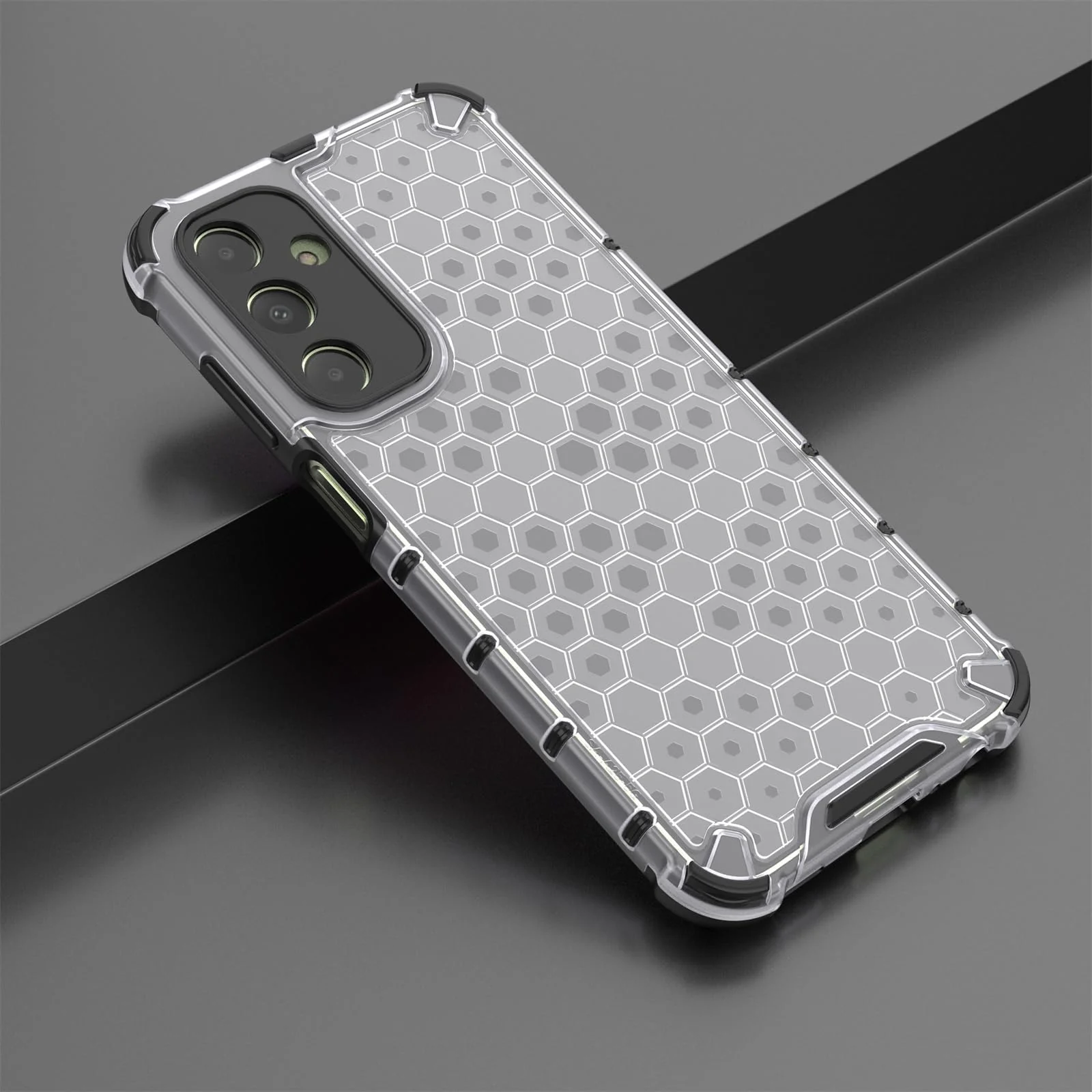 DL3 Mobilak Case For Samsung Galaxy A25 5G, [Honeycomb Design] Drop Protection, Ultra Thin TPU + PC Transparent Silicone Protective Case, Shockproof Cover - Clear