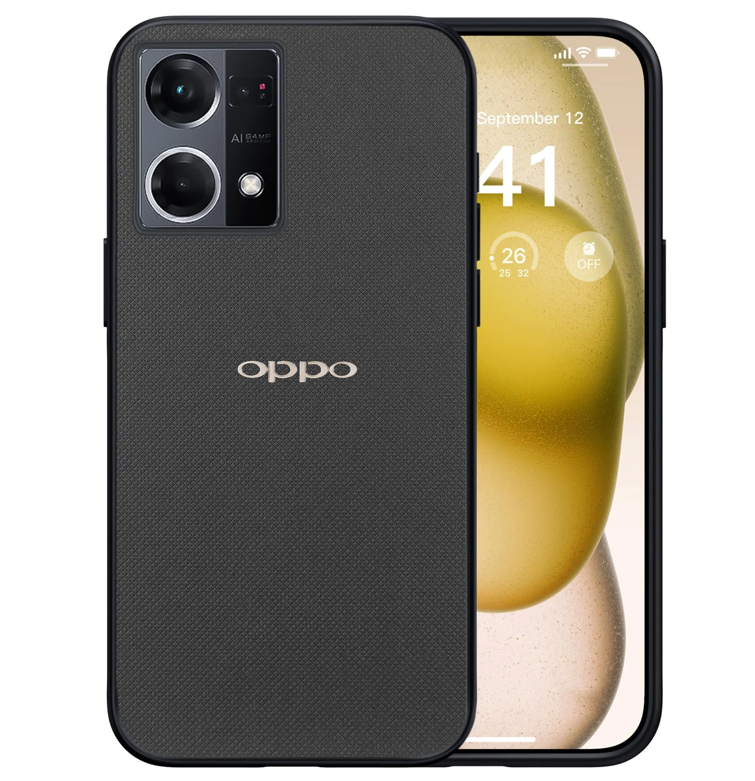 Dl3 Mobilak Compatible with Oppo Reno 8 4G/Reno 7 4G/F21 Pro 4G/F21S Pro 4G Case Dual Layer Heavy Duty Cell Phone Protective Cover Shockproof Rugged with Non-Slip Textured - Black