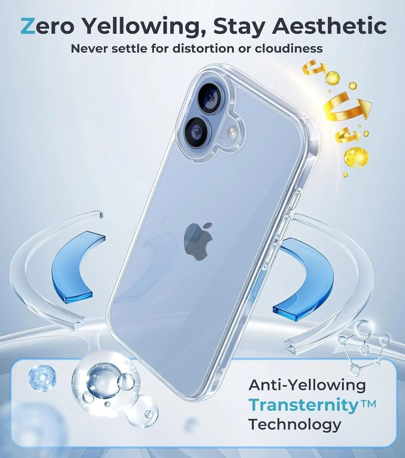 DL3 Mobilak Case Compatible with iPhone 17 Case Crystal Soft TPU Gel Case Flexible Silicone Anti-Scratch TPU Cover - Clear