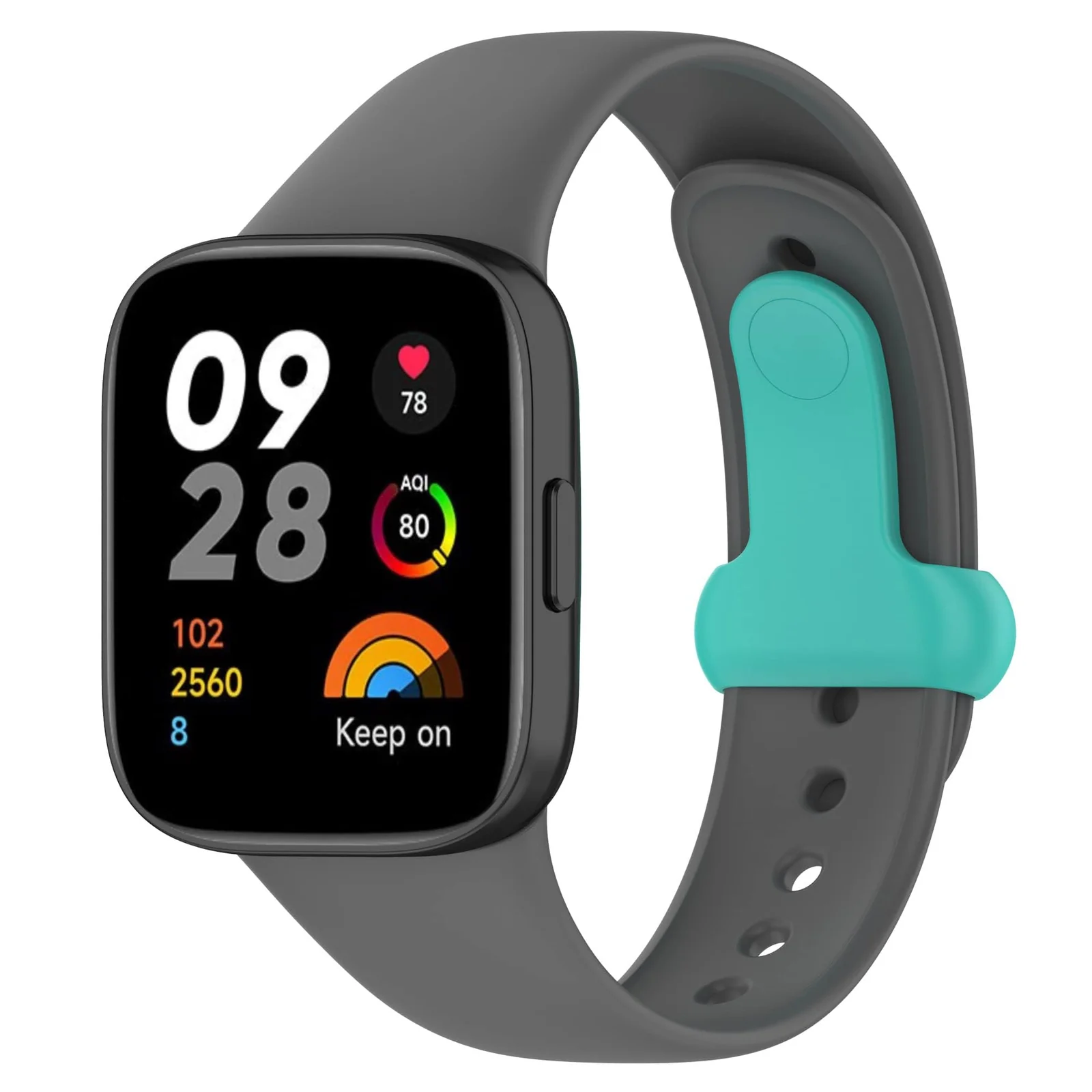 DL3 Mobilak Strap for Xiaomi Redmi Watch 3 Only, Soft Silicone Watch Band with Secure Buckle, Sport Replacement Wristband Bracelet Strap for Men & Women - Dark Gray
