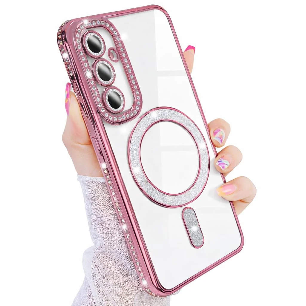 DL3 Mobilak MagSafe-Compatible Magnetic Case for Samsung Galaxy A17 with Camera Protection and Magnetic Car-Mount Support - Pink