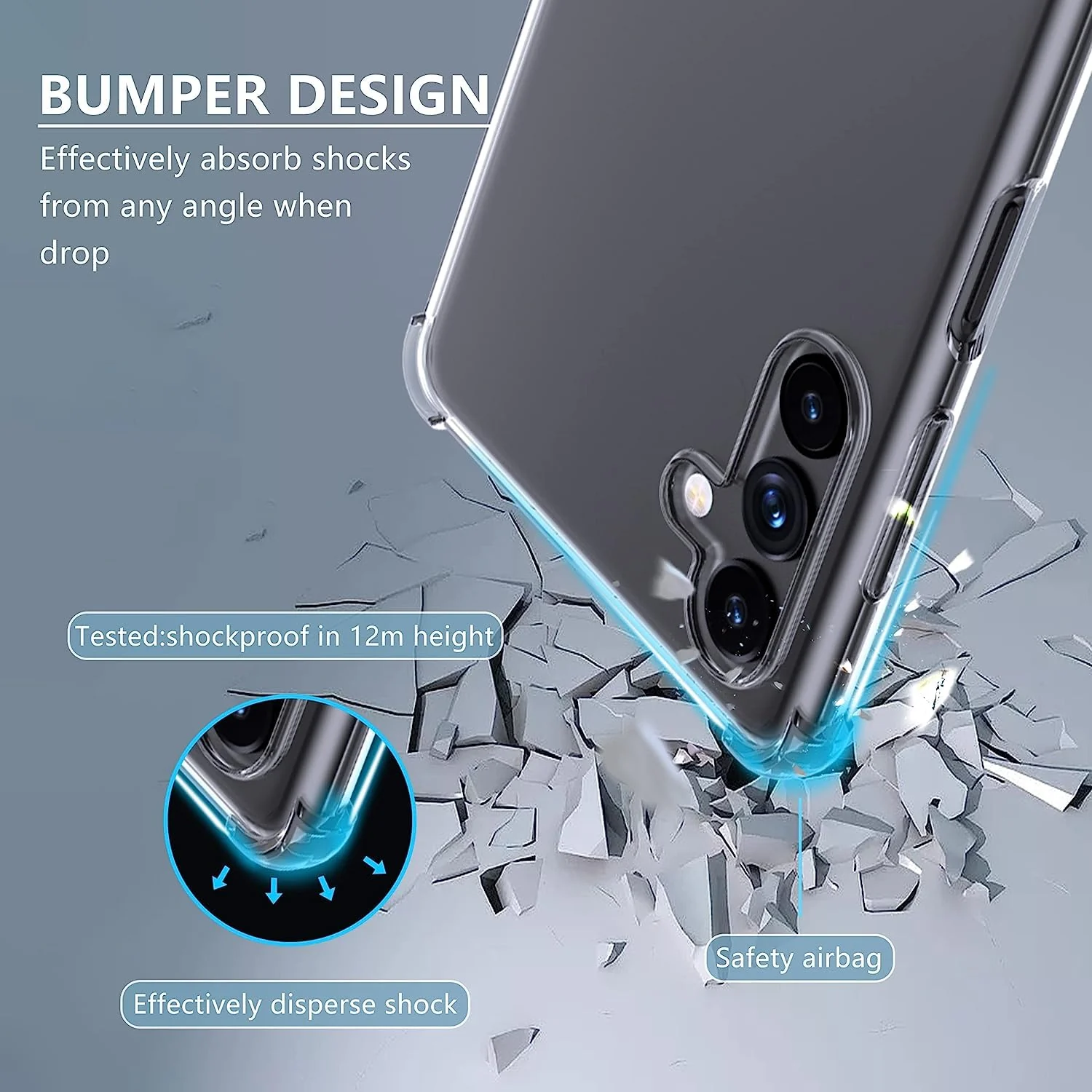 DL3 Mobilak Case Compatible with Samsung Galaxy A14 4G / 5G, Cover Silicone TPU Gorilla Anti-shock Shockproof Corners - Clear