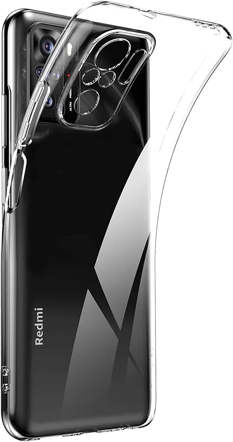 DL3 Mobilak Case Compatible with Xiaomi Redmi Note 10 Pro/Redmi Note 10 Pro Max Case Crystal Soft TPU Gel Case Flexible Silicone Anti-Scratch Camera Protection TPU Cover - Clear