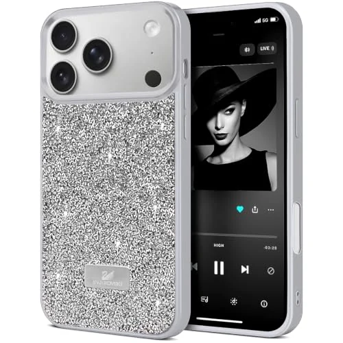 DL3 Mobilak Glitter Protective Case for iPhone 17 Pro Max 6.9-Inch, Supports wireless charging, Shock-absorbing protection, Scratch-resistant surface - Silver 3