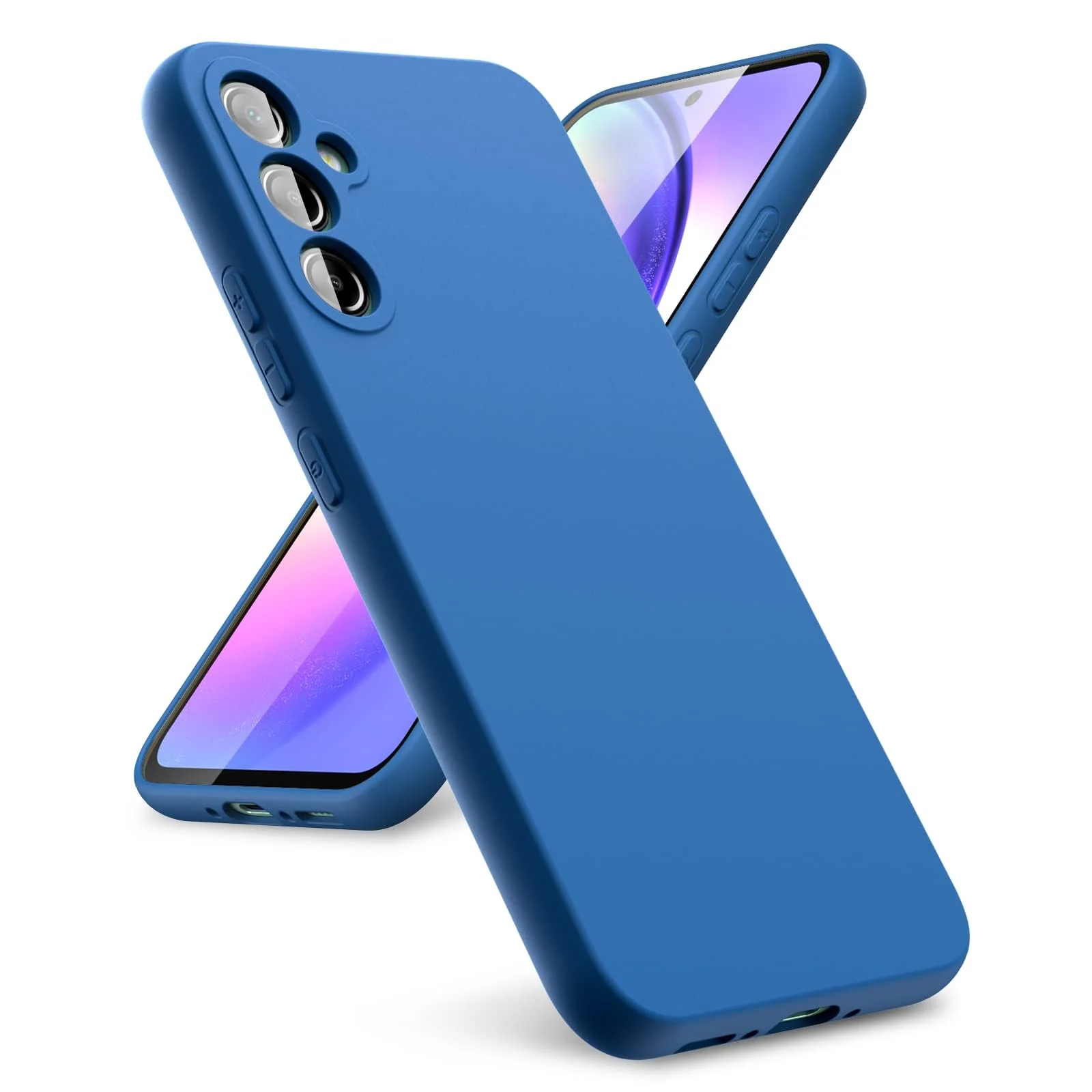 DL3 Mobilak Silicone Protective Case for Samsung Galaxy A24 4G, Shock-absorbing protection, Scratch-resistant surface, Soft microfiber lining - Royal Blue