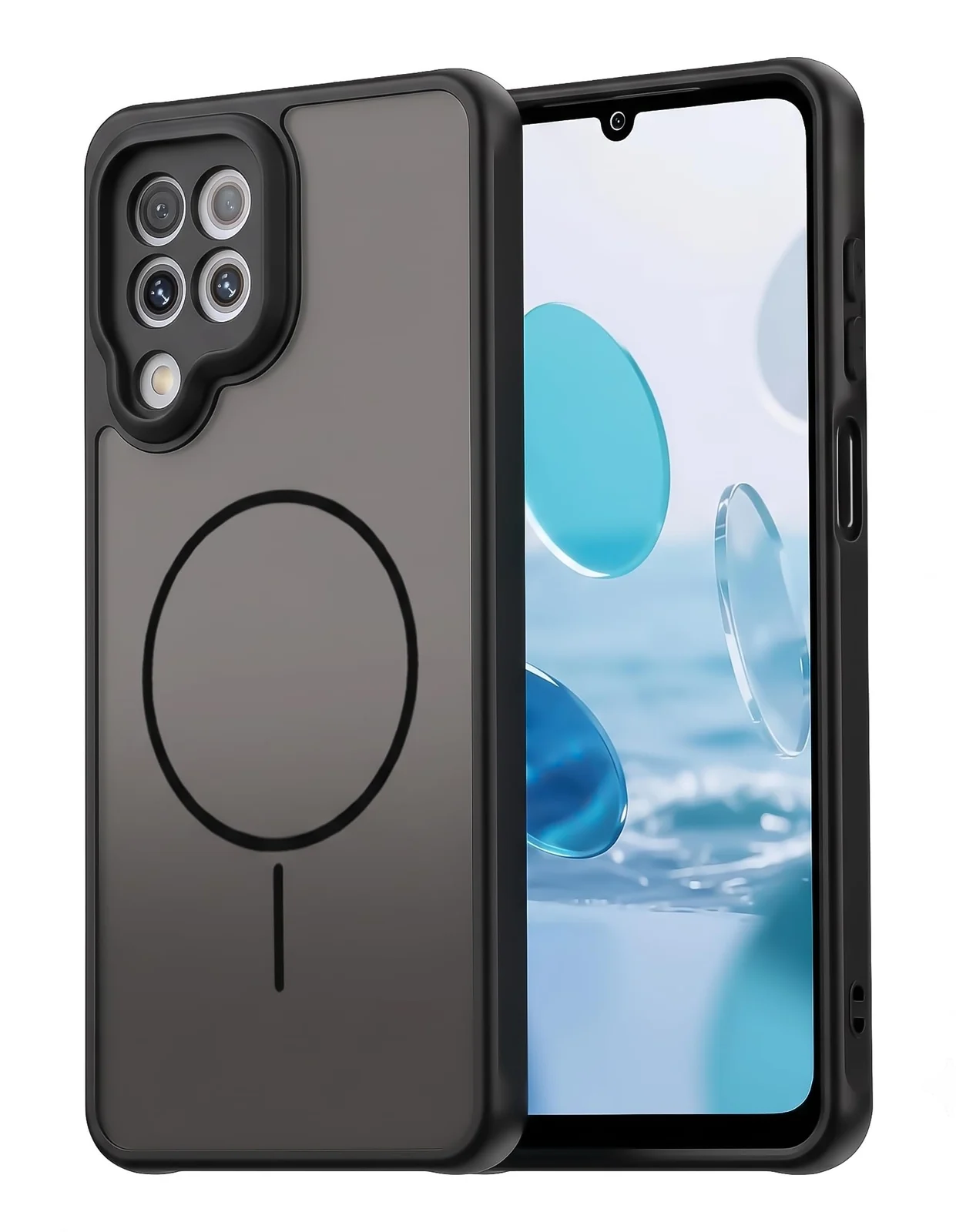 DL3 Mobilak Case For Samsung Galaxy A55 Translucent Matte PC Back & Soft TPU Edge, [Not Compatible with MagSafe] Anti-Scratch Shockproof Protective Cover with Full Camera Protection - Black