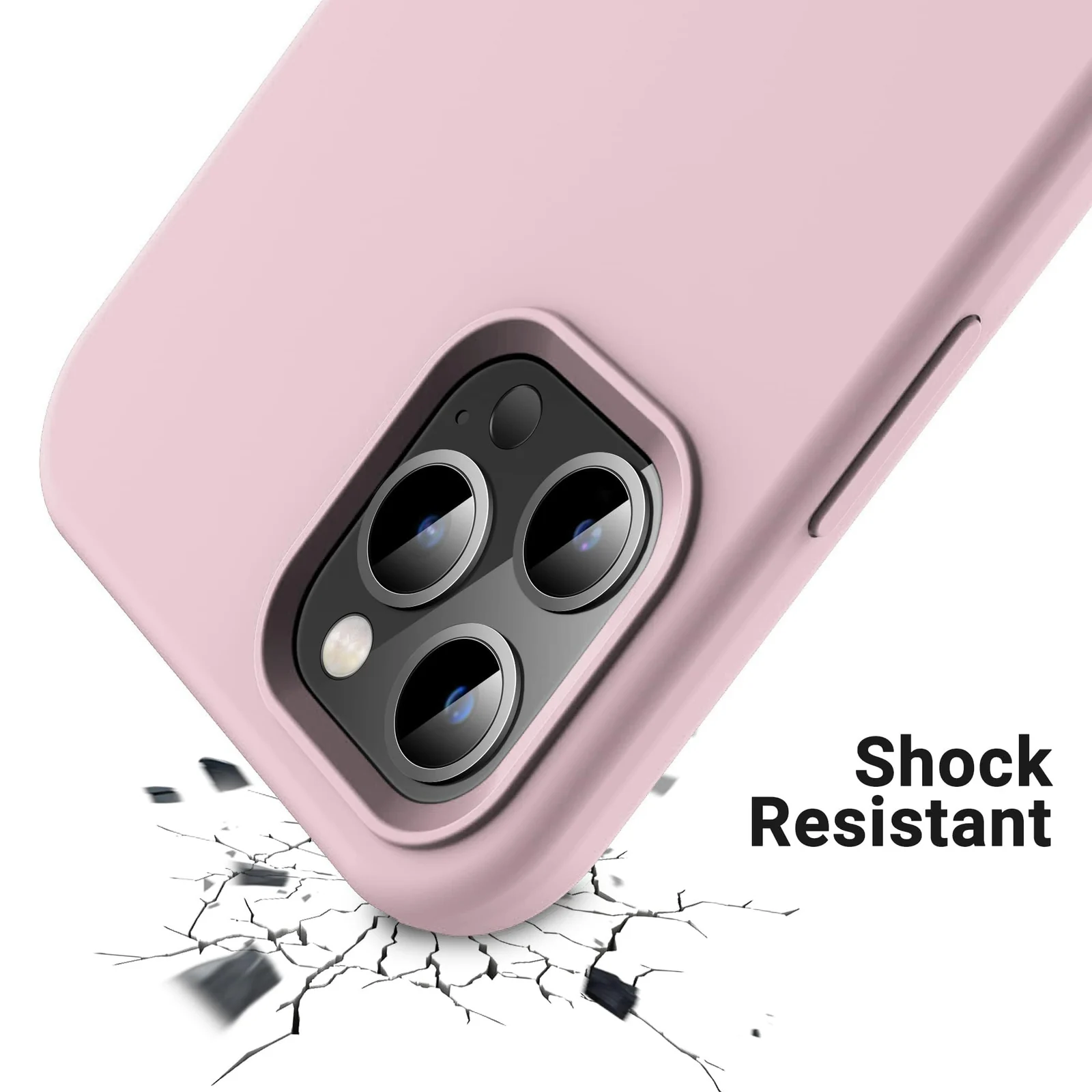 DL3 Mobilak Liquid Silicone Protective Case for iPhone 15 with Camera Protection and Microfiber Lining - A Pink Sand