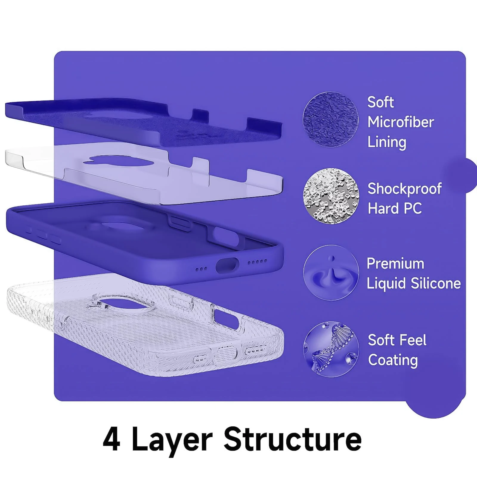 DL3 Mobilak Liquid Silicone Protective Case with Soft Microfiber Lining for iPhone 16 - Pepsi
