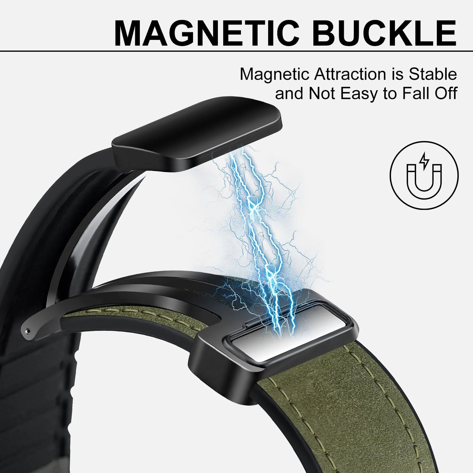 DL3 Mobilak Leather Bands Compatible with Apple Watch Band 49mm 45mm 44mm 42mm, Leather Magnetic Buckle Design Strap For iWatch Ultra Ultra 2 SE Series 9 8 7 6 5 4 3 2 1 Wristband For Men Women - Black