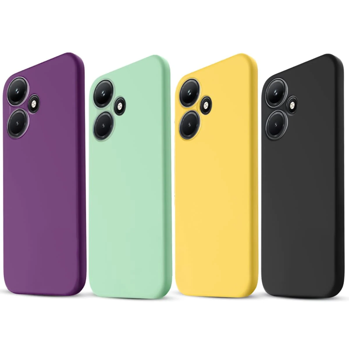 DL3 Mobilak Liquid Silicone Protective Case with Soft Microfiber Lining with Full Camera Protection for Infinix Hot 30i - Violet