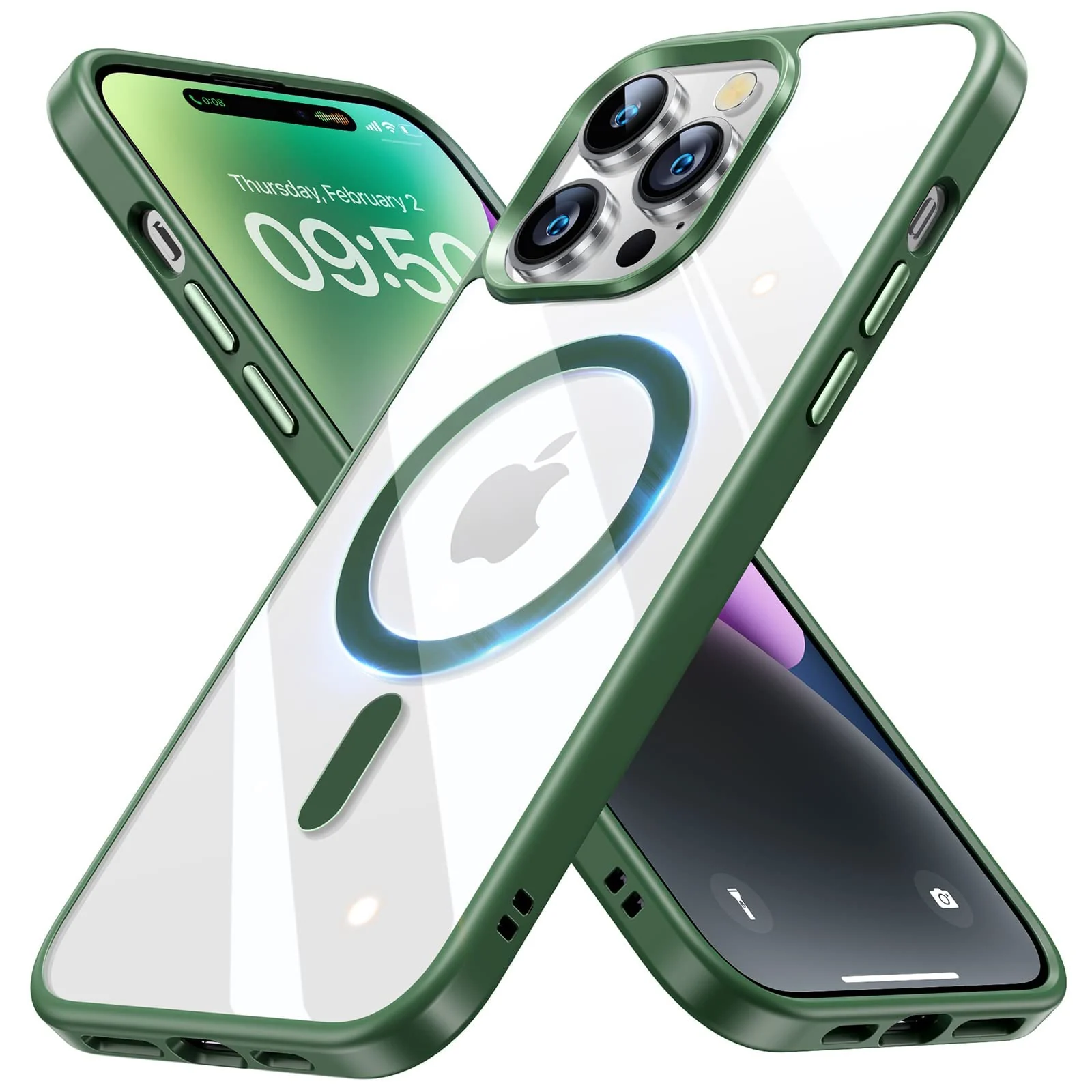 DL3 Mobilak Case for iPhone 12 / Iphone12 Pro 6.1 Case Compatible with MagSafe, Clear Back Cover Slim Resist Scratches Protective Bumper Case for iPhone 12 / Iphone12 Pro 6.1 Inch - Green