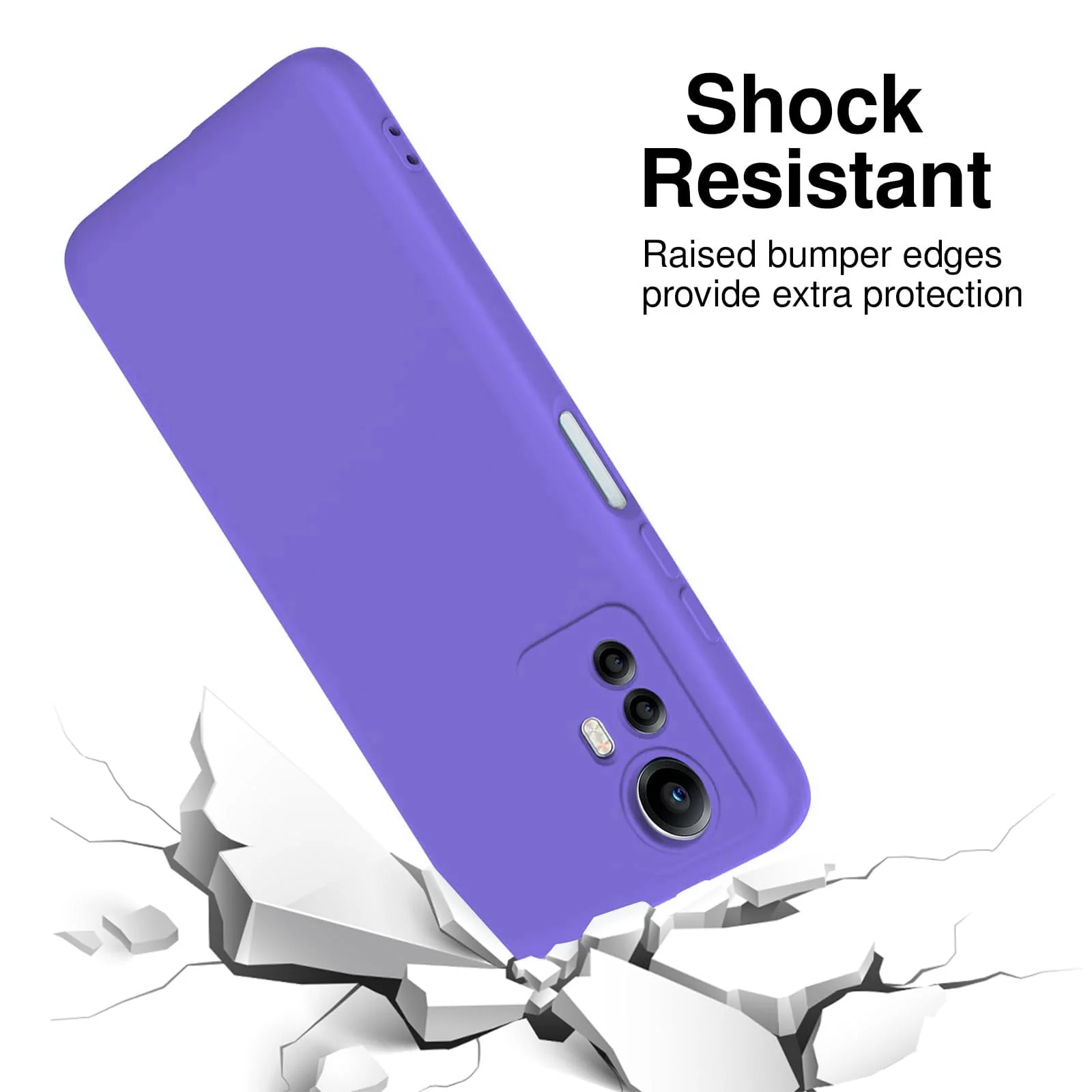 DL3 Mobilak Liquid Silicone Case for Xiaomi Redmi Note 12S, Shock-absorbing protection, Scratch-resistant surface, Soft microfiber lining - Purple