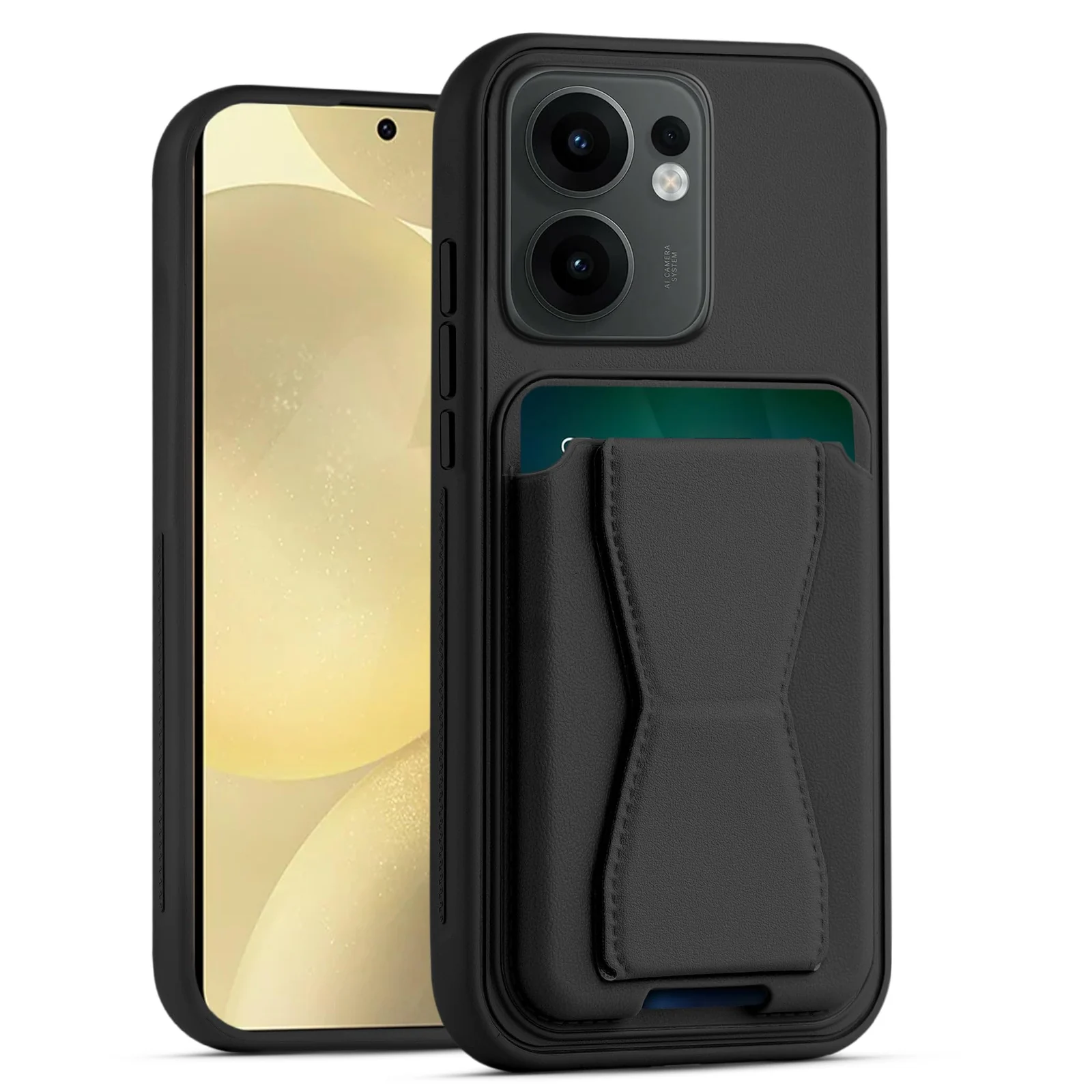 DL3 Mobilak Leather Wallet Case Compatible with OPPO Reno13 F/Reno 13F, Leather Back Cover With TPU Frame, Shockproof Protective Phone Case with Card Holder Stand