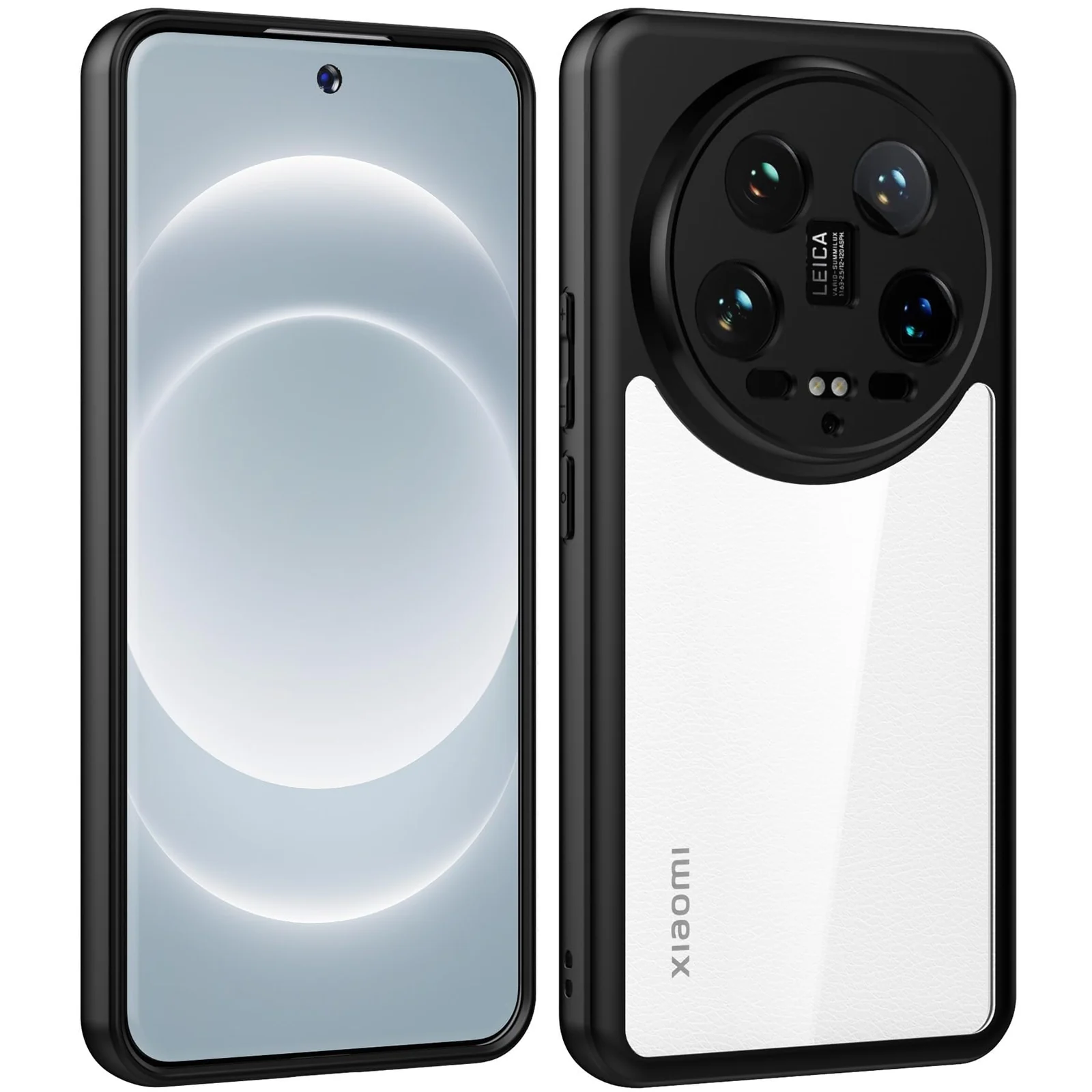 DL3 Mobilak Clear PC and TPU Protective Case for Xiaomi 14 Ultra with Camera Protection and Military-Grade Protection - Black