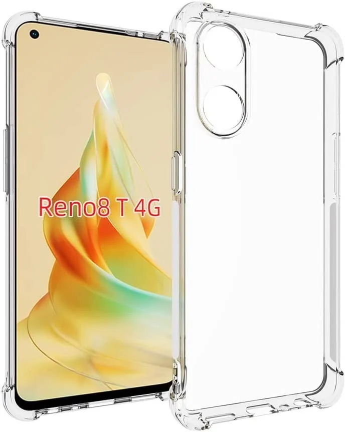 DL3 Mobilak Clear TPU Protective Case for OPPO Reno 8T 4G with Camera Protection and Shockproof Design - Clear