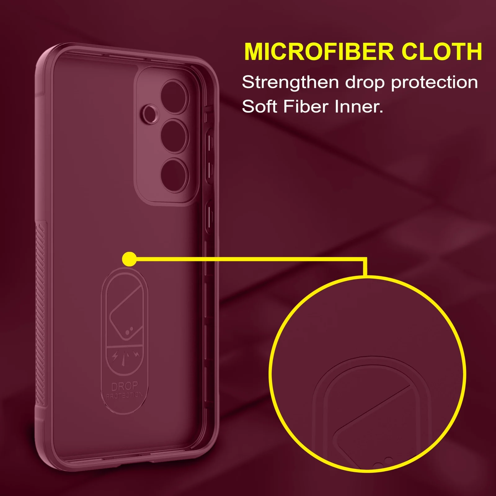 DL3 Mobilak Silicone Case for Samsung Galaxy S23 FE 5G Heavy Duty Protective [Slim Fit] Shockproof Soft Flexible Protective Design Shock-Absorption TPU Cover With Camera Protection - Wine Red