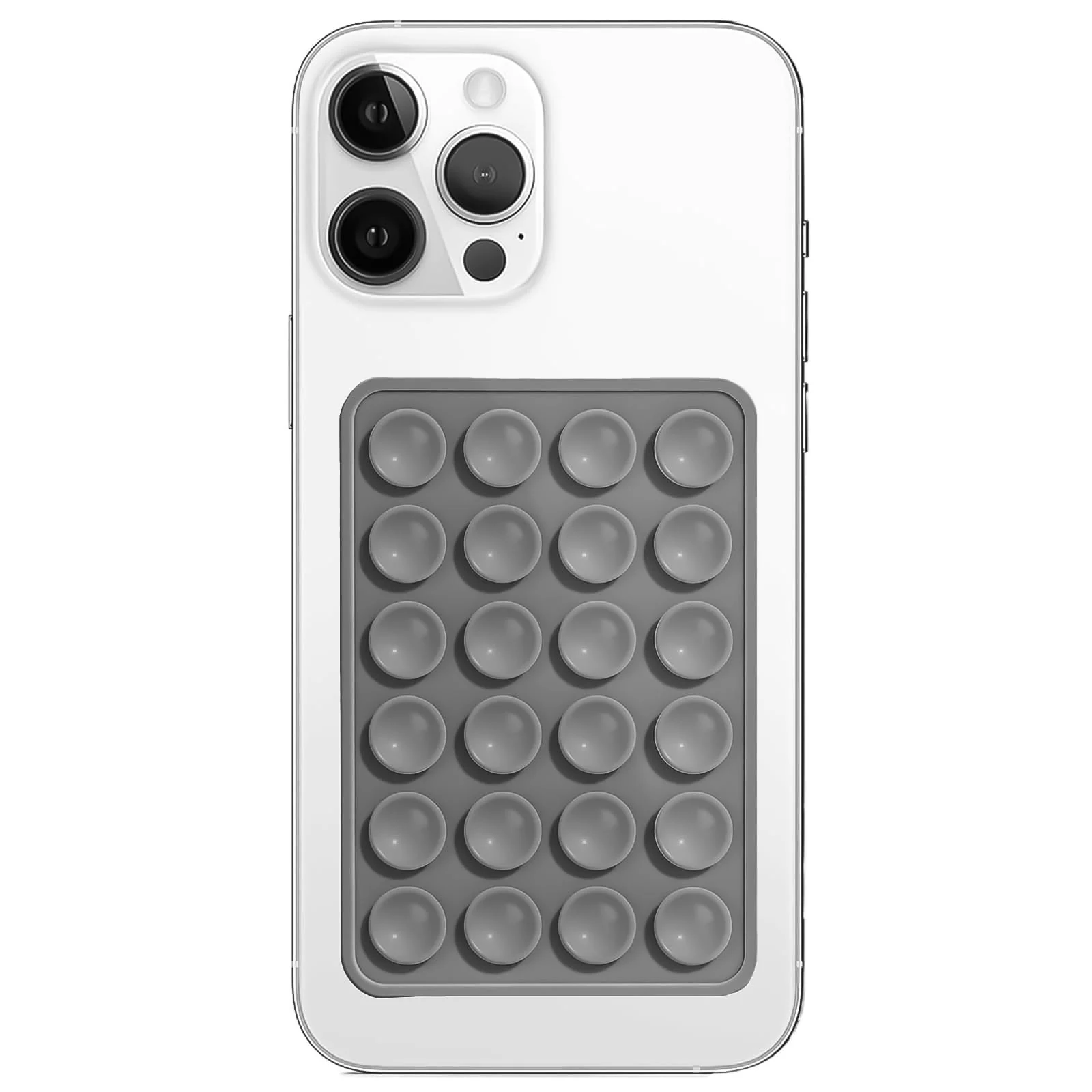 DL3 MOBILAK Silicone Suction Phone Case Mount, Sillicon Adhesive Phone Accessory for iPhone and Android, Hands-Free Fidget Toy Mirror Shower Phone Strong Grip Holder, Videos and Selfies - Gray