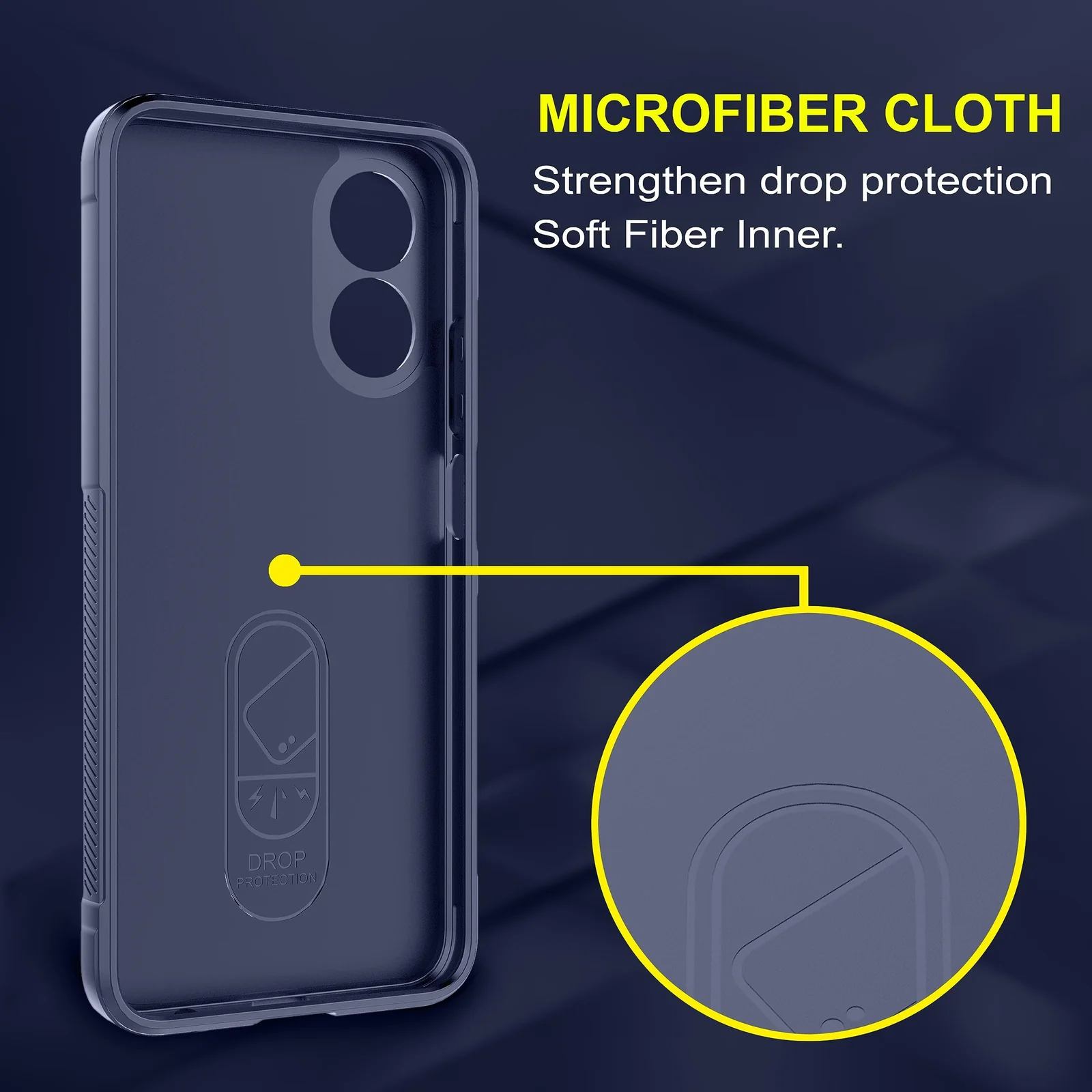 DL3 Mobilak Soft Silicone Protective Case for OPPO A38 4G / OPPO A18 4G with Camera Protection and Shockproof Design - Blue