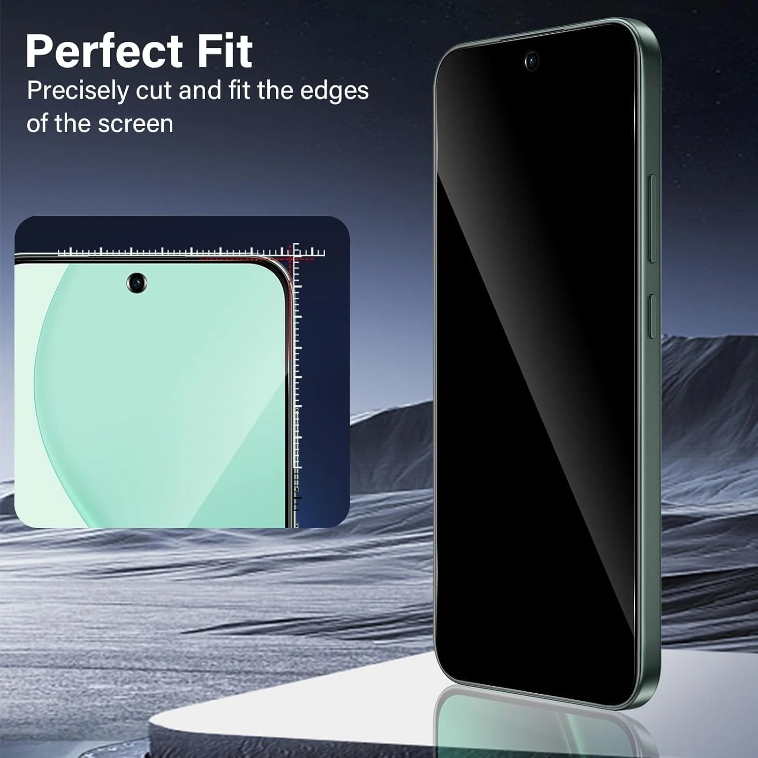 DL3 Mobilak OPPO Reno14 Privacy Screen Protector, Does not support fingerprint, Anti-Spy 9H Hardness Tempered Glass Film [Case Friendly] [Bubble Free] - Black
