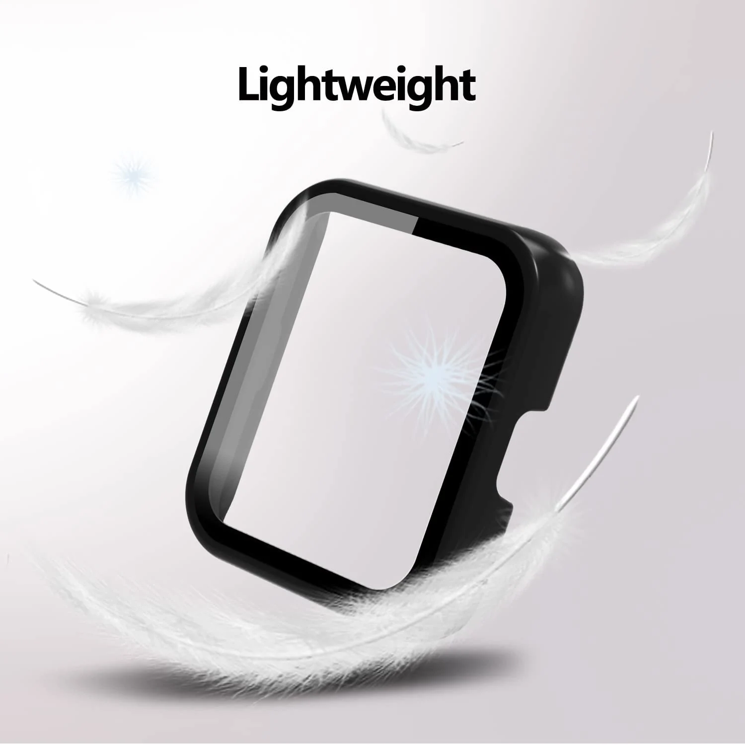 DL3 Mobilak Protective Case Compatible with Xiaomi Mi Redmi Watch 2 Lite, 9H Hardness PC Case Bumper Full Slim Protective Cover with Tempered Glass For Redmi Watch2 Lite - Black