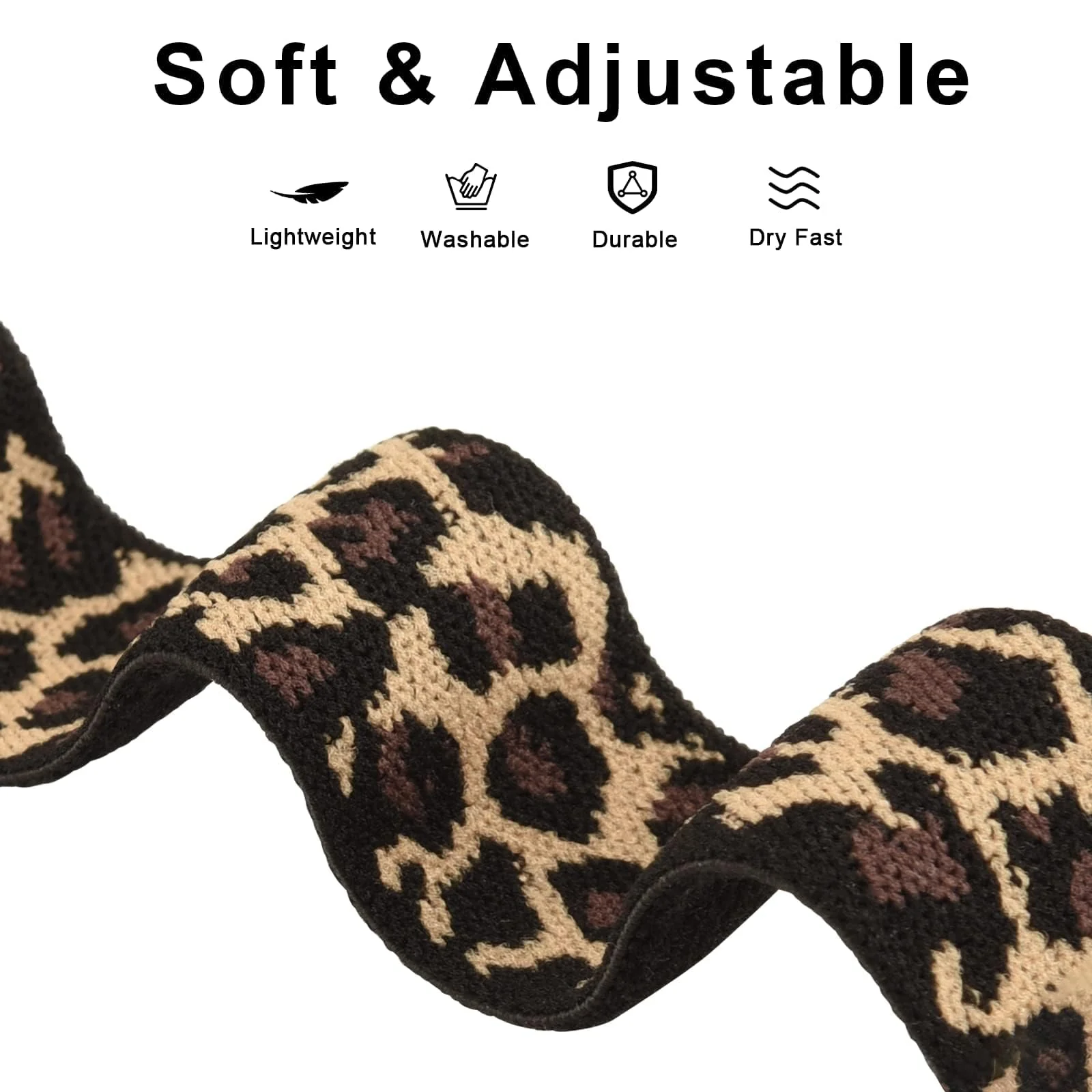 DL3 Mobilak Strap Compatible with Honor Band 7 / Huawei Band 7, Soft Elastic Nylon Straps, Adjustable Stretchy Sports Replacement Bracelets Wristbands for Women Men - Leopard