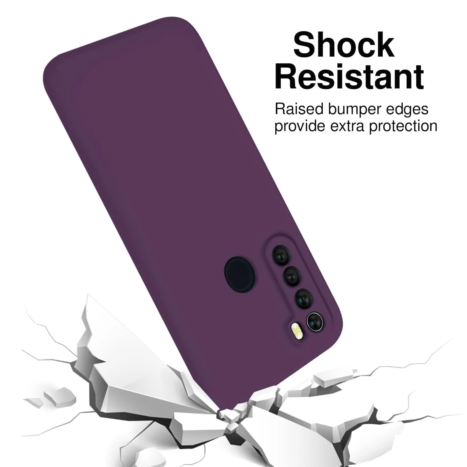 DL3 Mobilak Soft Silicone Protective Case for Xiaomi Redmi Note 8 with Microfiber Lining and Shockproof Design - Violet