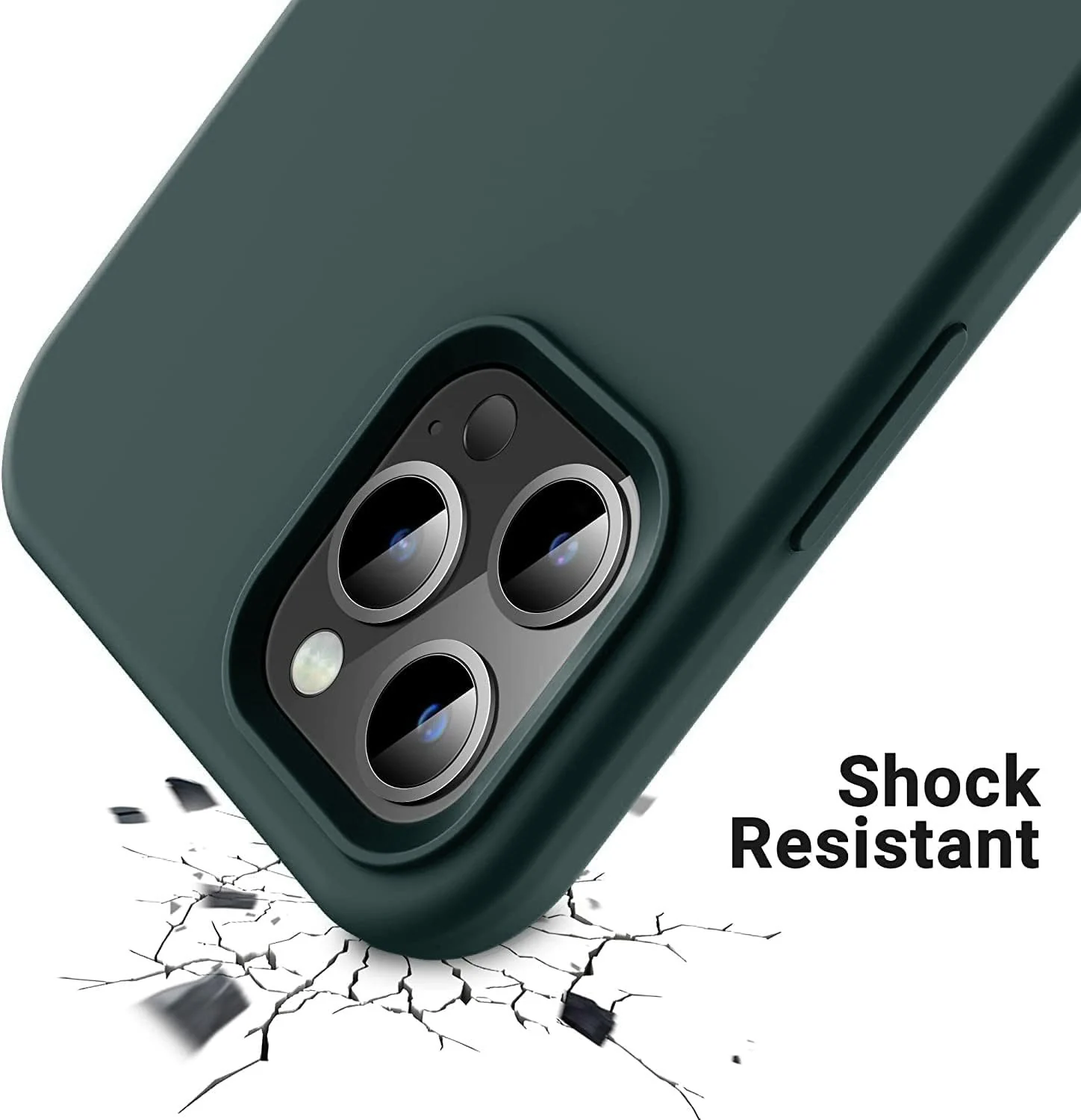 DL3 Mobilak Compatible with iPhone 11 Pro Max (6.5 Inch) Case, Liquid Silicone Case, Full Body Protective Cover, Shockproof, Slim Phone Case, Anti-Scratch Soft Microfiber Lining - Deep Green