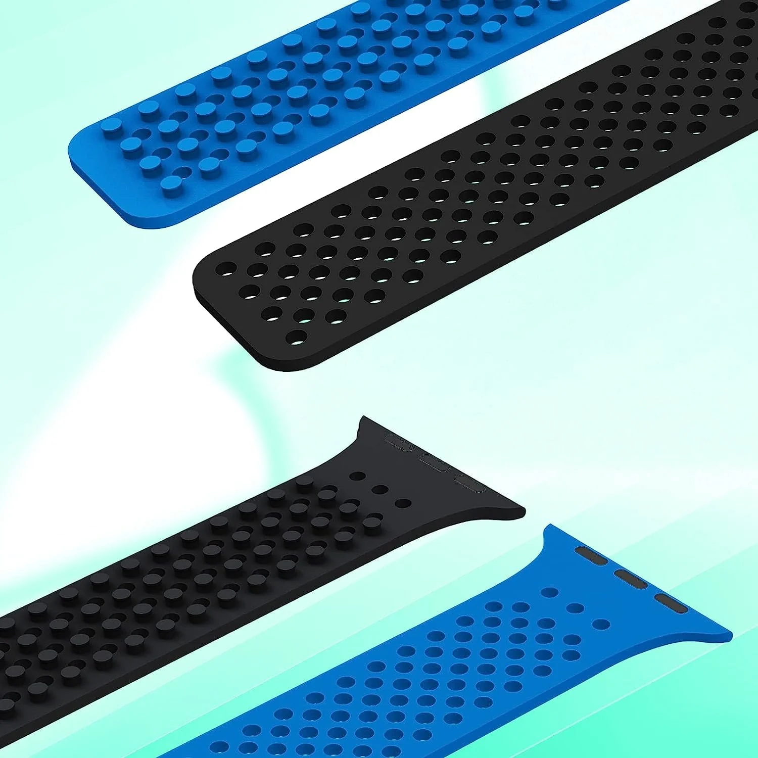 DL3 Mobilak Soft Silicone Band For Apple Watch Ultra Bands 49mm 45mm 44mm 42mm, Sport Replacement Wristband No Clasps for iWatch Series 8 ultra 7 6 5 4 SE 3 2 Women Men, Waterproof Strap - Black Blue
