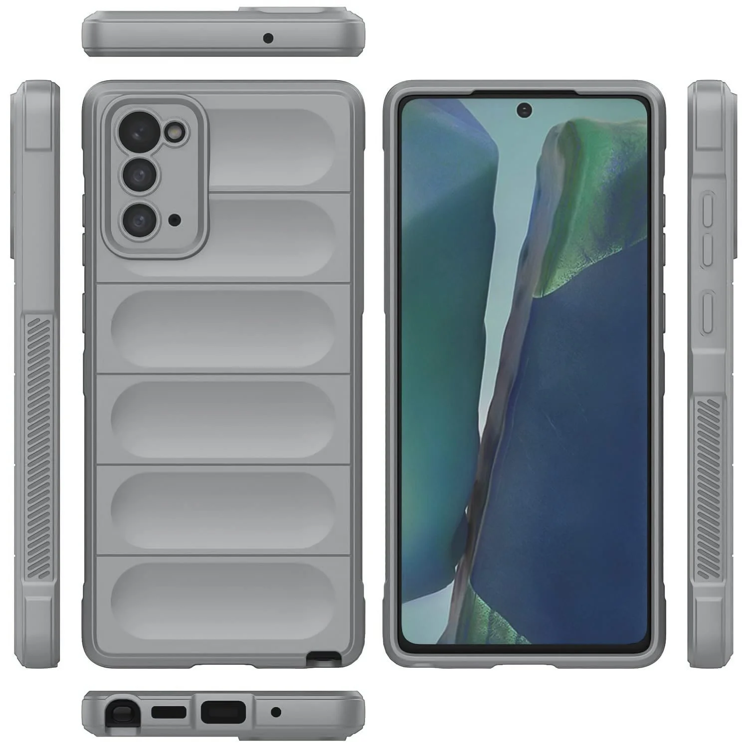 DL3 Mobilak Silicone Case for Samsung Galaxy Note 20 5G Heavy Duty Protective [Slim Fit] Shockproof Soft Flexible Protective Design Shock-Absorption TPU Cover With Camera Protection - Gray