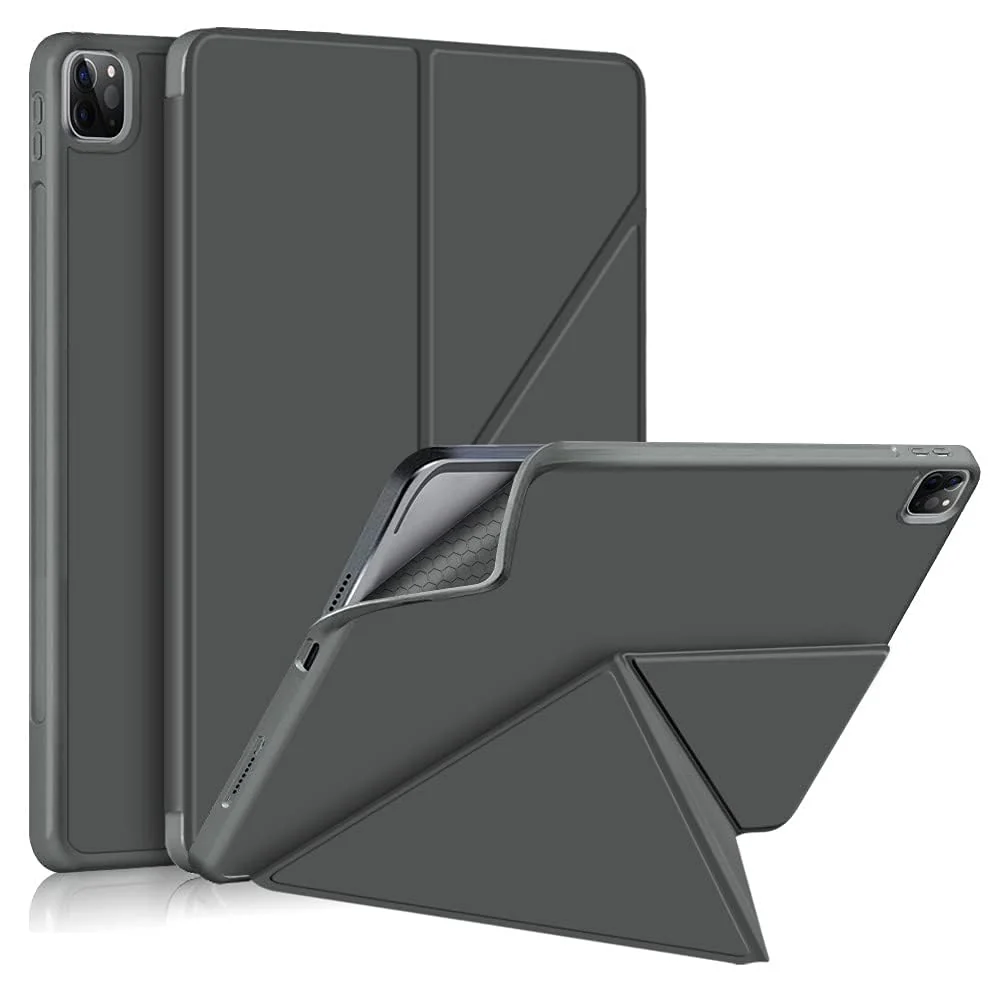 DL3 Mobilak Compatible with iPad Pro 11 Inch Case 2022(4th Gen)/2021(3rd Gen)/2020(2nd Gen) Case, Smart Stand, Pencil Holder, Shockproof Slim Lightweight Leather Cover, Modern Abstract Design - Grey