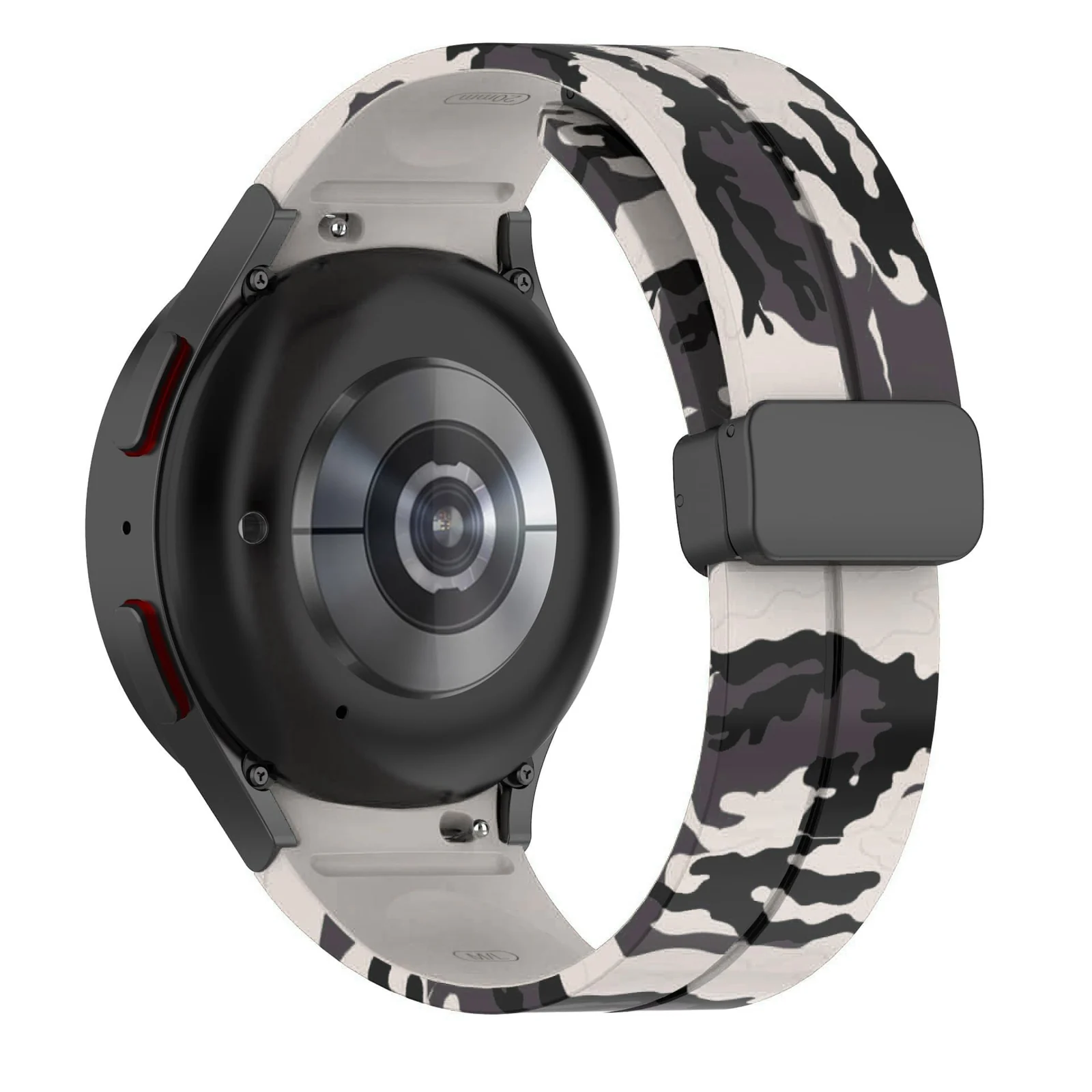 DL3 Mobilak Strap Silicone Magnetic Buckle 20MM For Samsung Gear Sport/Watch 6/5/4/5 Pro 45mm/S2 classic/active 2 40mm 44mm/Amazfit GTS 2/2e/GTS 3/3 Pro/GTS 4/GTS 2 Mini/3 Mini/4 Mini/Bip 3/Bip 3 Pro - Camouflage Beige