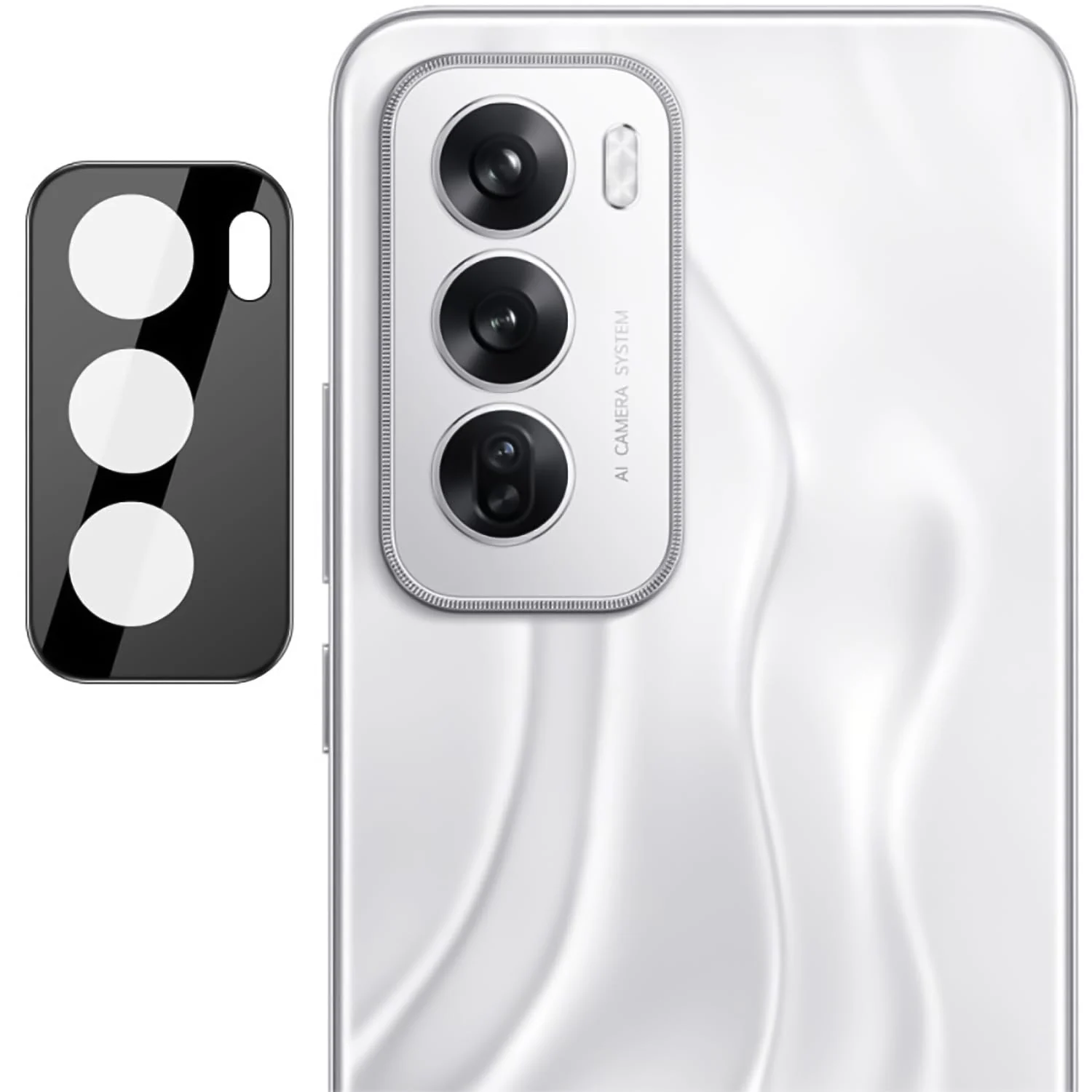 DL3 Mobilak OPPO Reno 12 5G Camera Lens Protector Tempered Glass Screen Protector HD [Full Coverage][Anti-Scratch] Drop Protection Ultra Clear/Thin Lens Protector Case For OPPO Reno12 5G - Black