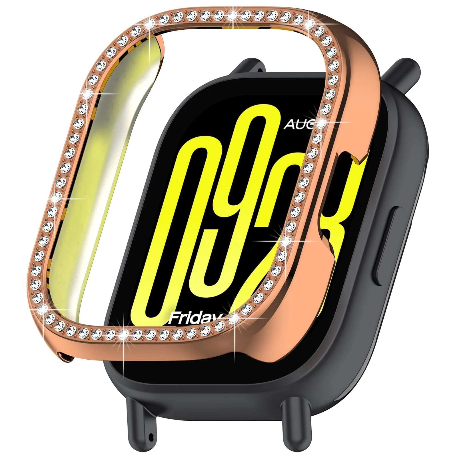DL3 Mobilak Crystal-Decorated Watch Cover for Xiaomi Redmi Watch 5 Active, Scratch-resistant surface, Decorative glitter finish