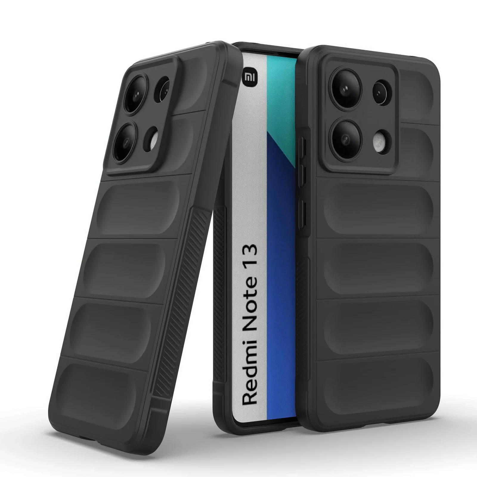 DL3 Mobilak Soft Silicone Protective Case for Xiaomi Redmi Note 13 4G with Camera Protection and Shockproof Design - Black