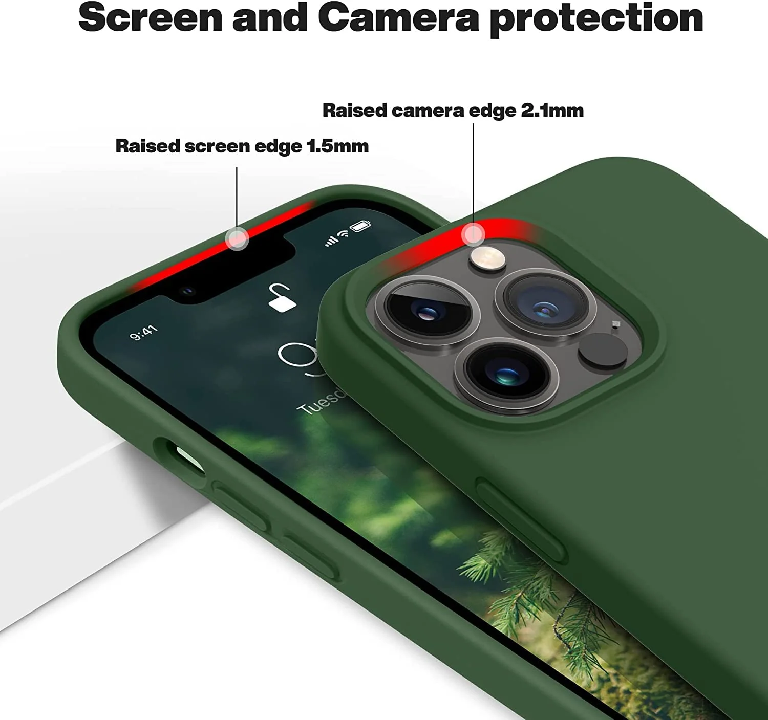 DL3 Mobilak Compatible with iPhone 11 Pro (5.8 Inch) Case, Liquid Silicone Case, Full Body Protective Cover, Shockproof, Slim Phone Case, Anti-Scratch Soft Microfiber Lining - Clover