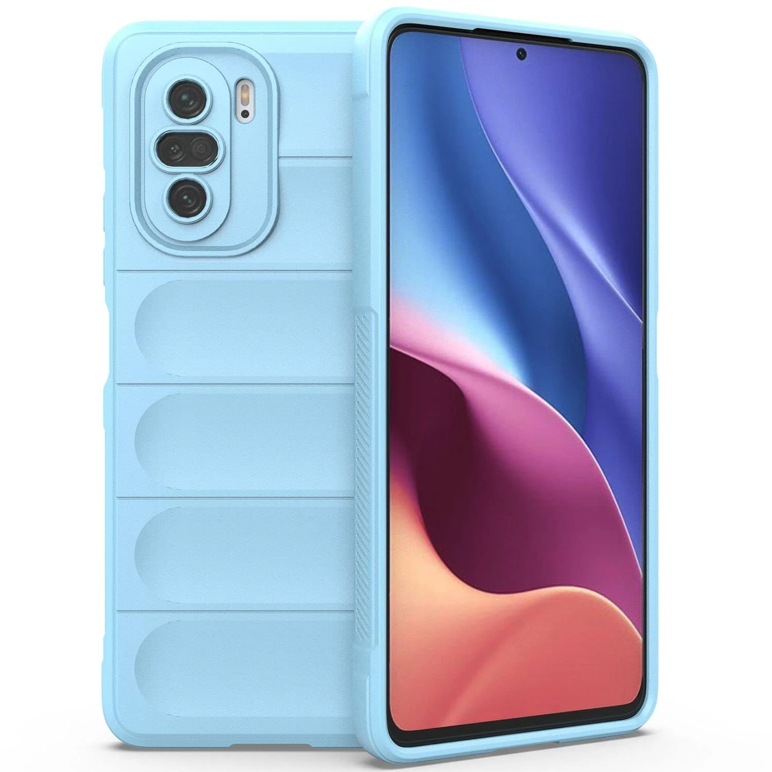DL3 Mobilak Flexible Silicone and TPU Protective Case with Camera Protection for Xiaomi Poco F3 / RedMi K40 / K40 Pro / Mi 11i / Mi 11X - Baby Blue