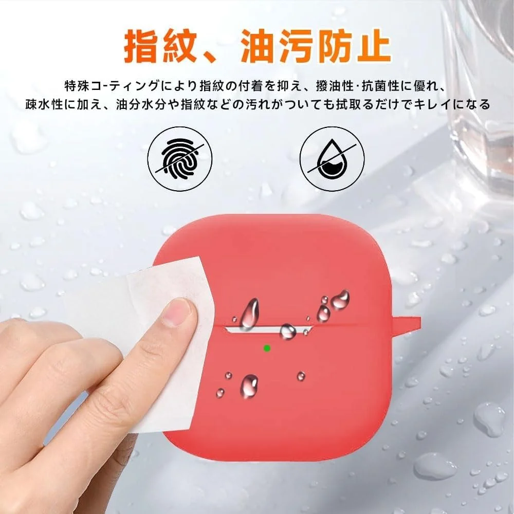 DL3 Mobilak Compatible with Huawei FreeClip 2 Case Cover, Soft Silicone Shockproof Protective Skin Case for Huawei Free Clip Wireless Earbuds with Carabiner, Front LED Visible - Red