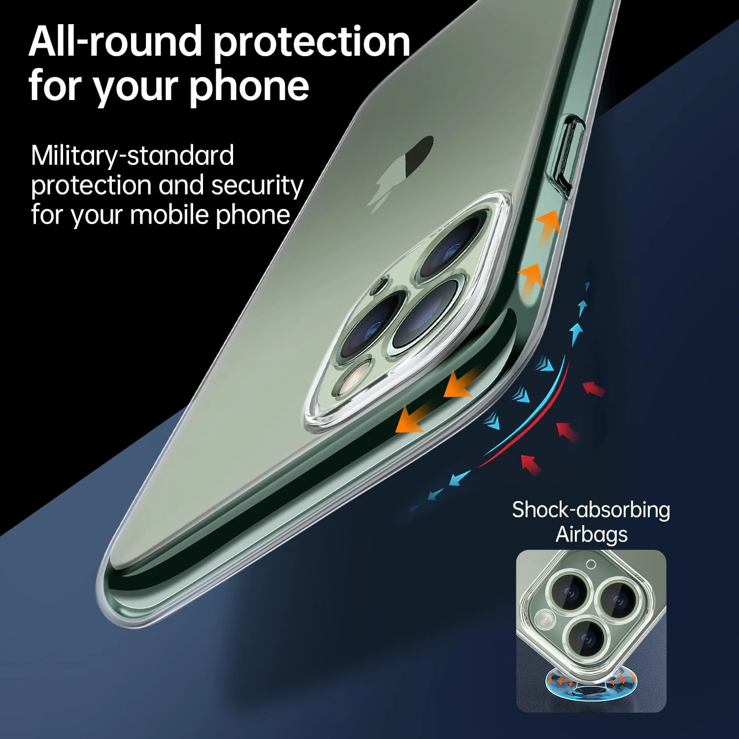 DL3 MOBILAK Camera Protective Case Compatible with iPhone Case Transparent, Mobile Phone Case iPhone Thin Soft Silicone Anti-Yellow Protective Case - Clear